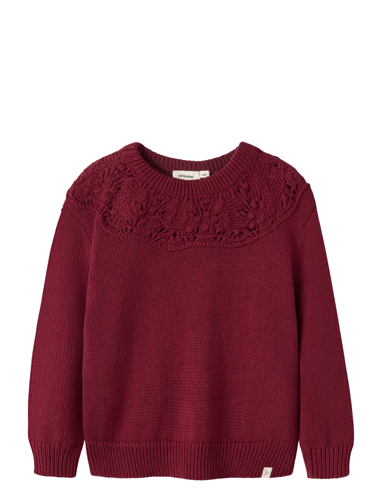 Lil'Atelier NMFREVA LS LOOSE KNIT LIL - Strik - BIKING RED / burgundy