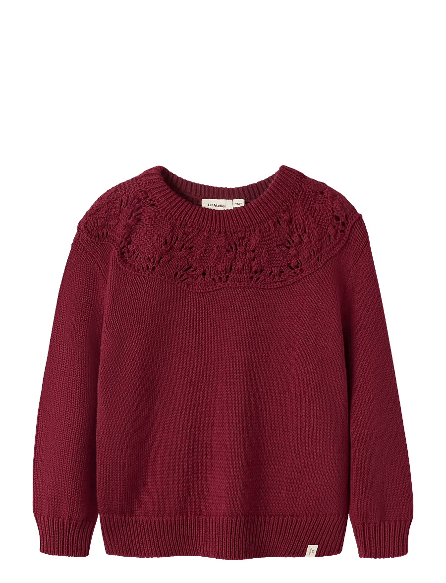 Lil'Atelier - NMFREVA LS LOOSE KNIT LIL - biking red - 0