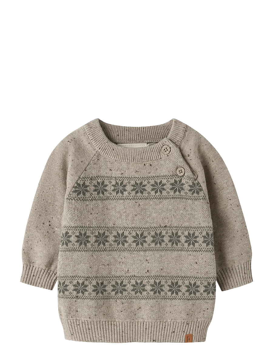 Lil'Atelier - NBNGALTO ROB LS KNIT LIL - stickade tröjor - oxford tan - 0