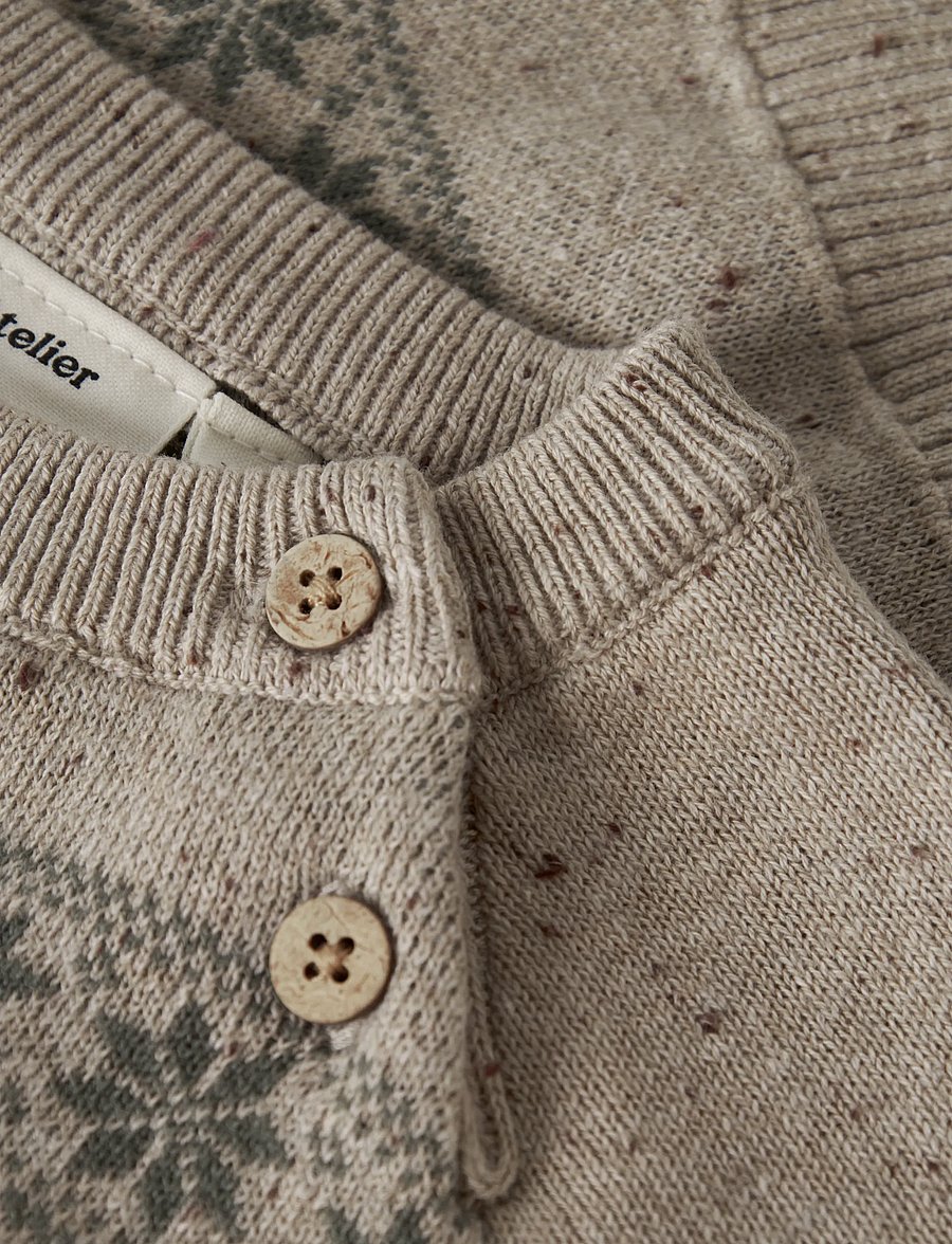 Lil'Atelier - NBNGALTO ROB LS KNIT LIL - stickade tröjor - oxford tan - 2
