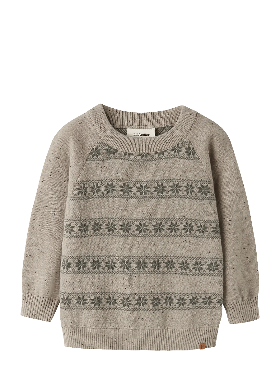 Lil'Atelier - NMNGALTO ROB LS KNIT LIL - stickade tröjor - oxford tan - 0