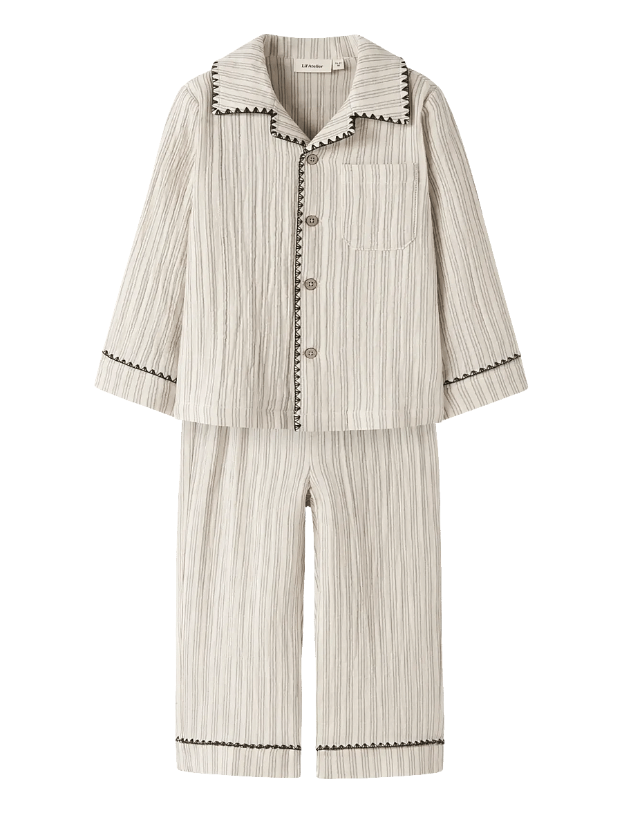 Lil'Atelier - NMNSAGE NUN PYJAMAS SET LIL - pyjamasset - turtledove - 0
