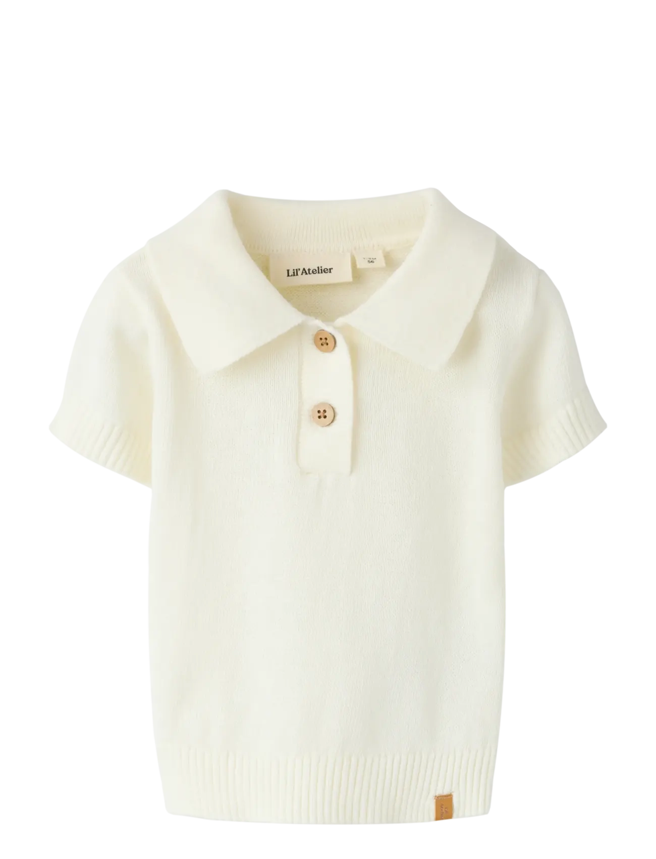 Lil'Atelier NBMHITOS LOOSE SS POLO KNIT LIL - Alussärgid - COCONUT MILK / cream