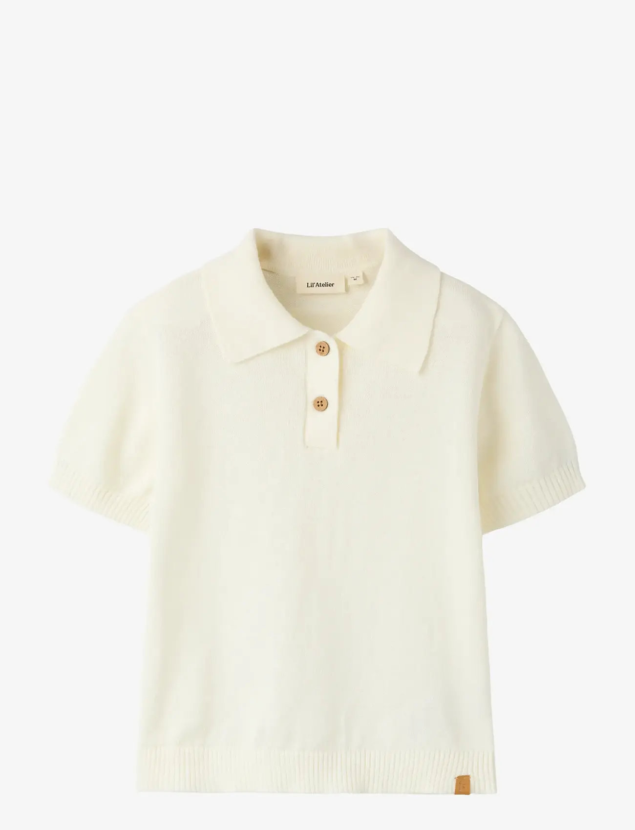 Lil'Atelier - NMMHITOS LOOSE SS POLO KNIT LIL - krótki rękaw - coconut milk - 0
