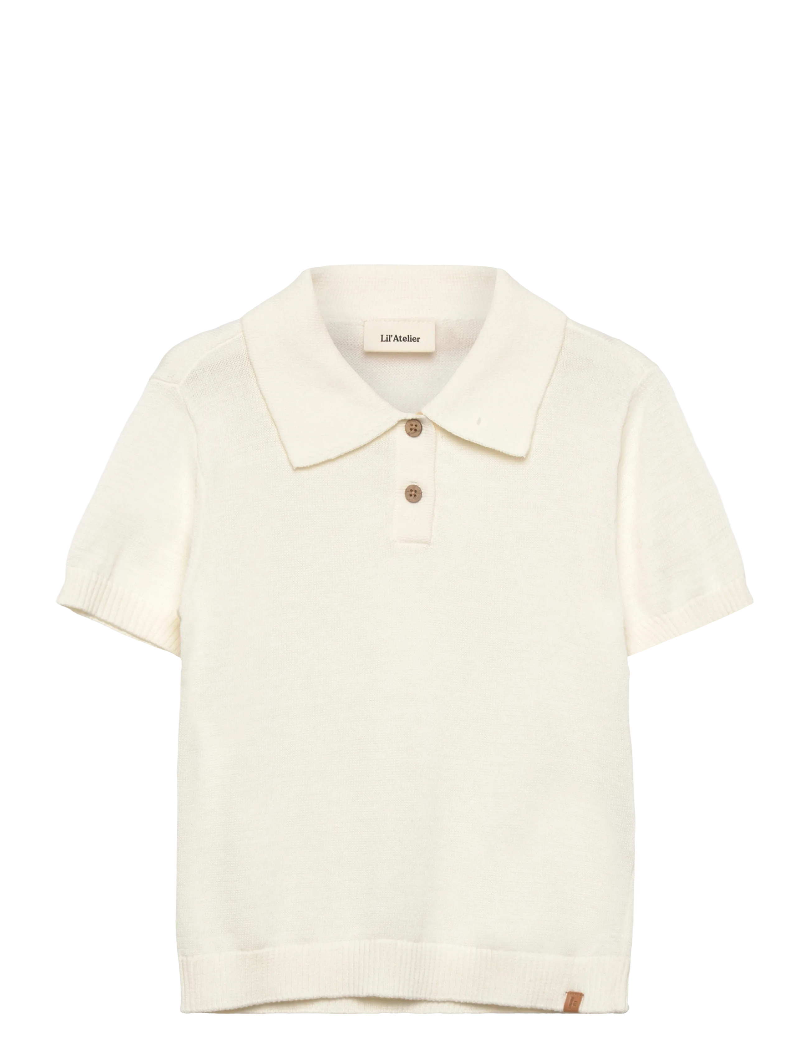 Lil'Atelier - NMMHITOS LOOSE SS POLO KNIT LIL - poloshirts - coconut milk - 0