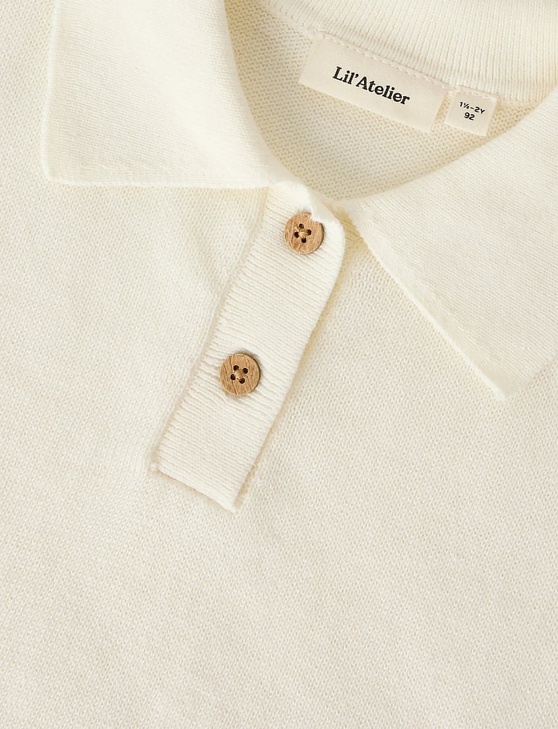 Lil'Atelier - NMMHITOS LOOSE SS POLO KNIT LIL - lühikeste varrukatega polod - coconut milk - 2