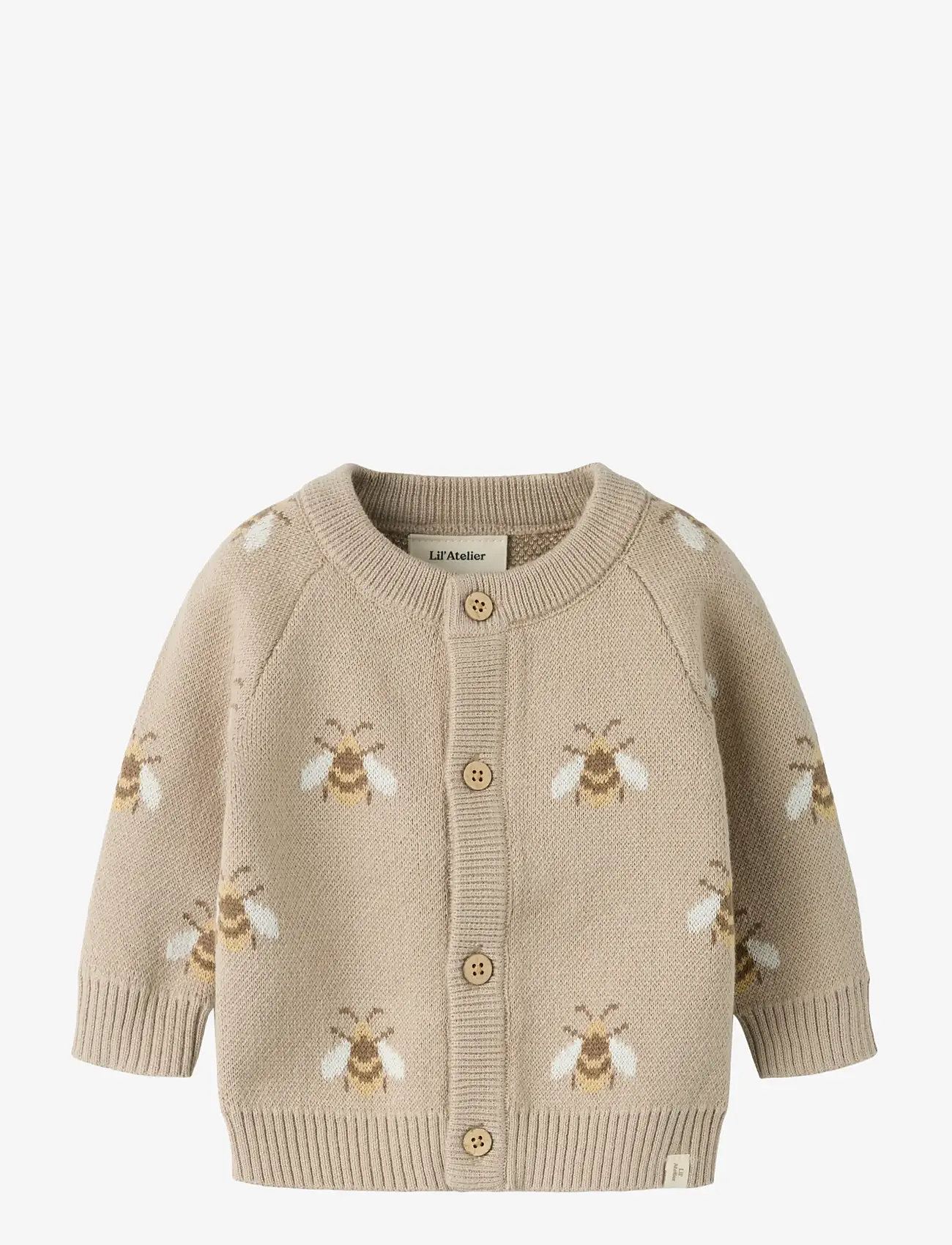Lil'Atelier - NBNLAMOE LS KNIT CARD LIL - cardigans - oxford tan - 0