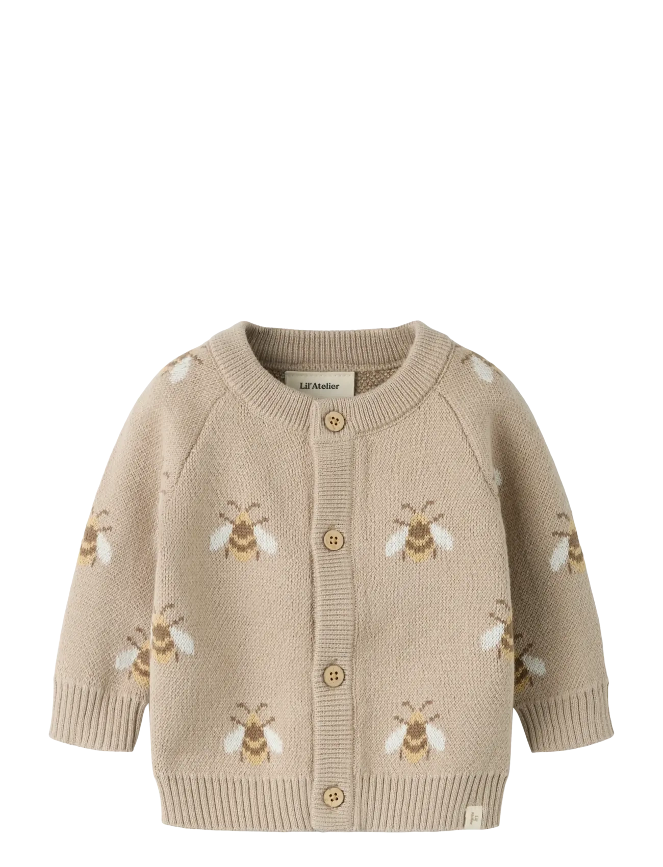 Lil'Atelier NBNLAMOE LS KNIT CARD LIL - Strik - OXFORD TAN / brown