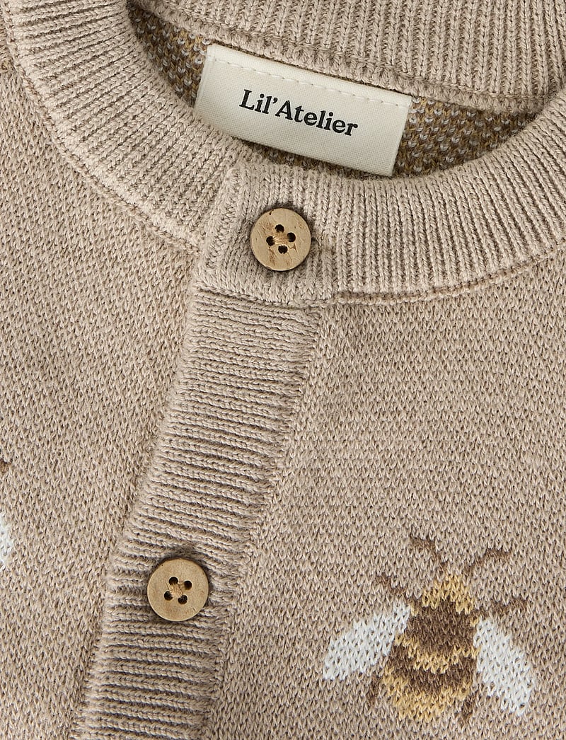 Lil'Atelier - NBNLAMOE LS KNIT CARD LIL - cardigans - oxford tan - 2
