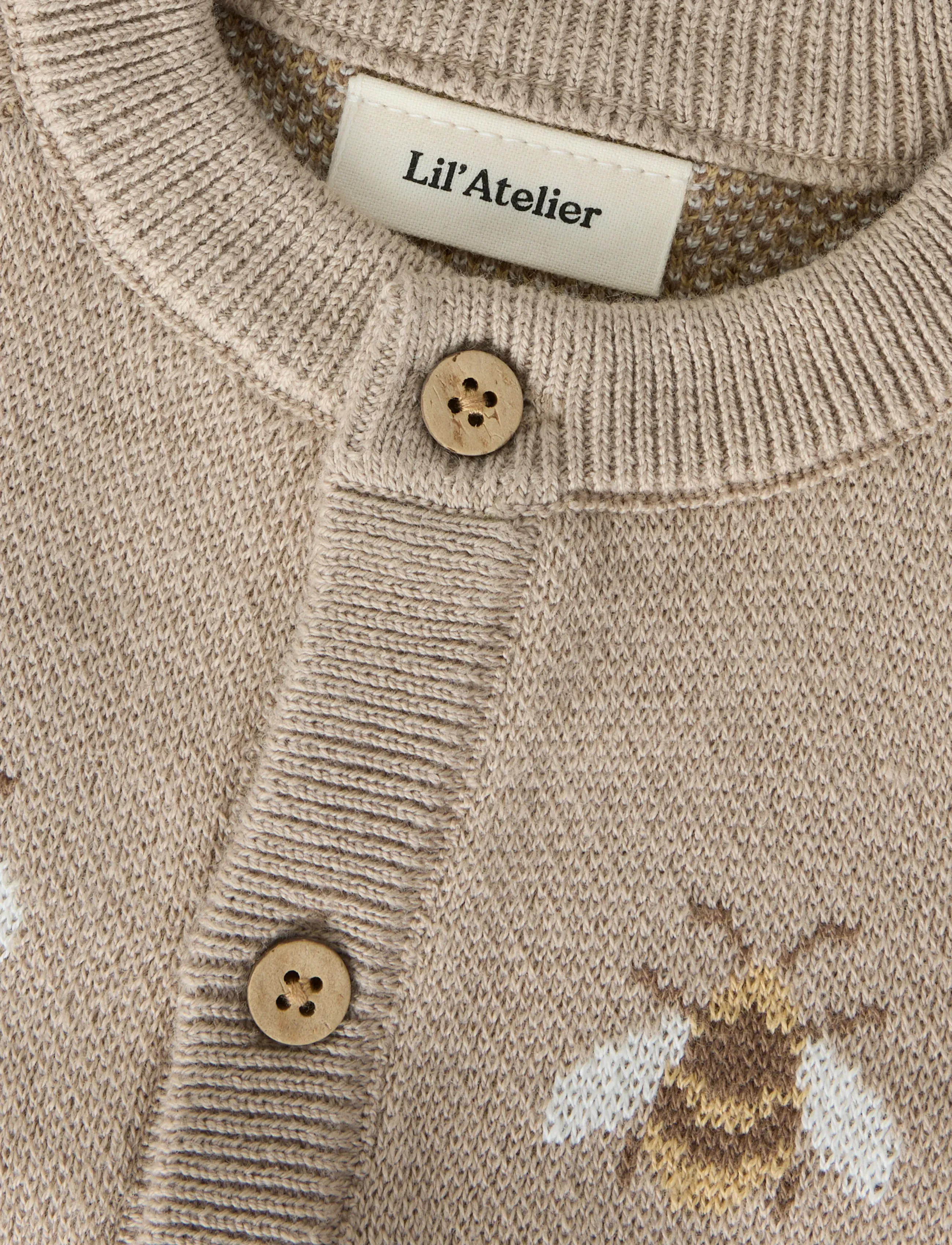 Lil'Atelier - NBNLAMOE LS KNIT CARD LIL - cardigans - oxford tan - 2