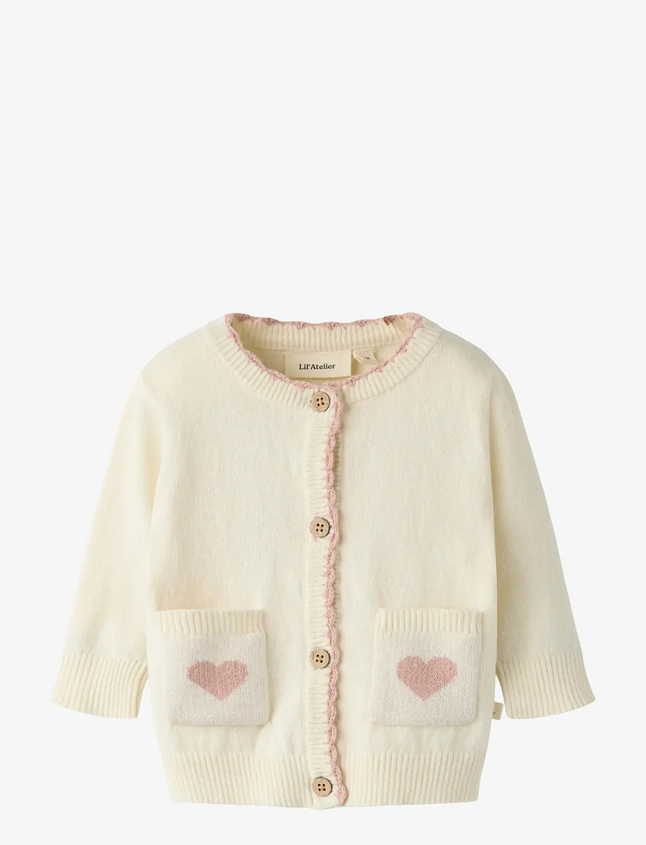 Lil'Atelier - NBFSARAN HIR LS KNIT CARD LIL - cardigans - turtledove - 0