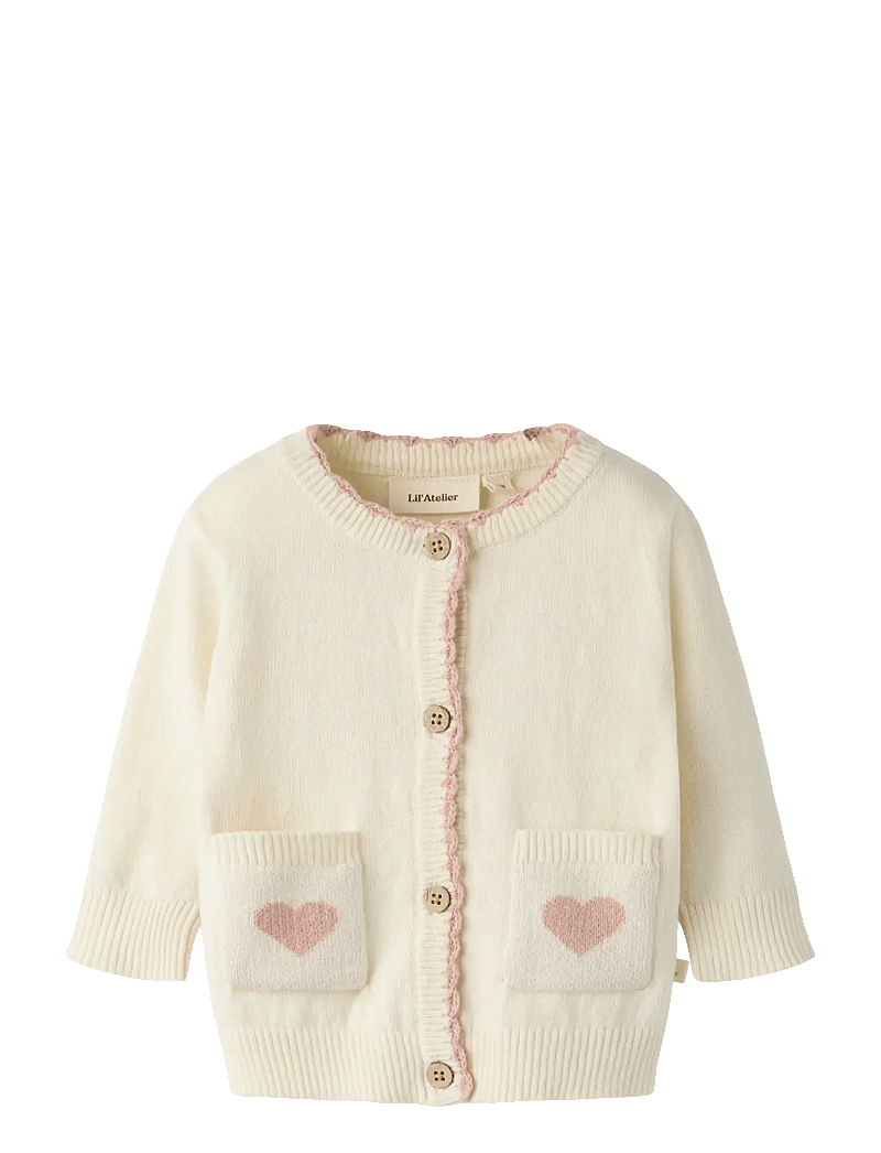 Lil'Atelier - NBFSARAN HIR LS KNIT CARD LIL - cardigans - turtledove - 0