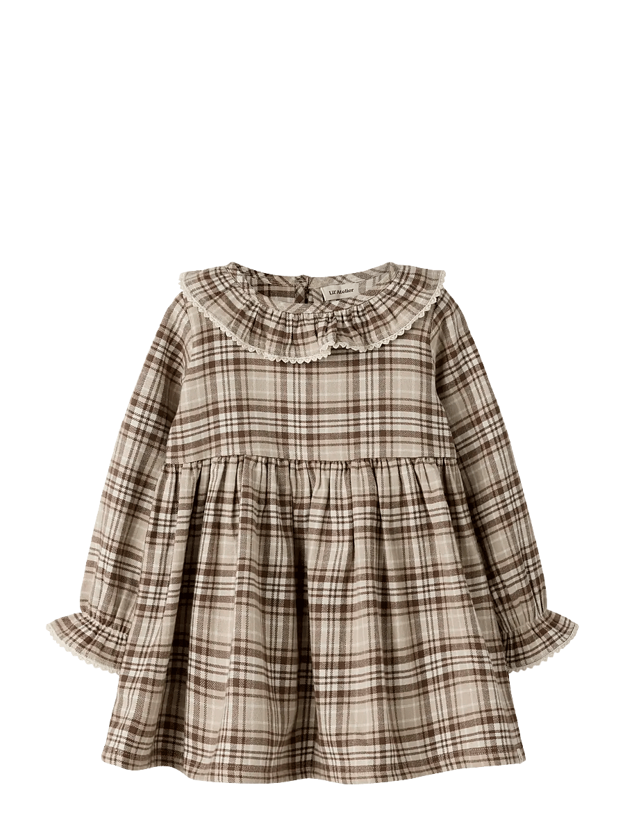 Lil'Atelier - NMFRENRIK LS LOOSE DRESS LIL - långärmade vardagsklänningar - white pepper - 0