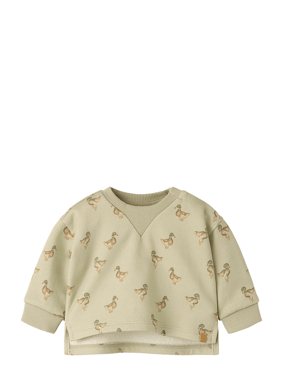 Lil'Atelier - NBMJOBO AIN LS LOOSE SWEAT LIL - sweatshirts - moss gray - 0
