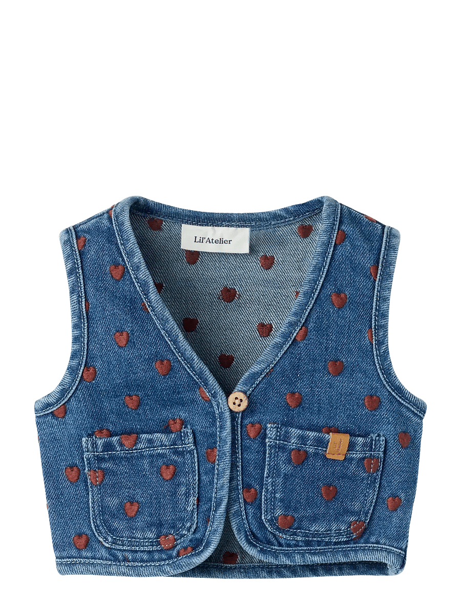 Lil'Atelier - NBFLIVA LOOSE DNM VEST 2001-SE LIL - dark blue denim - 0