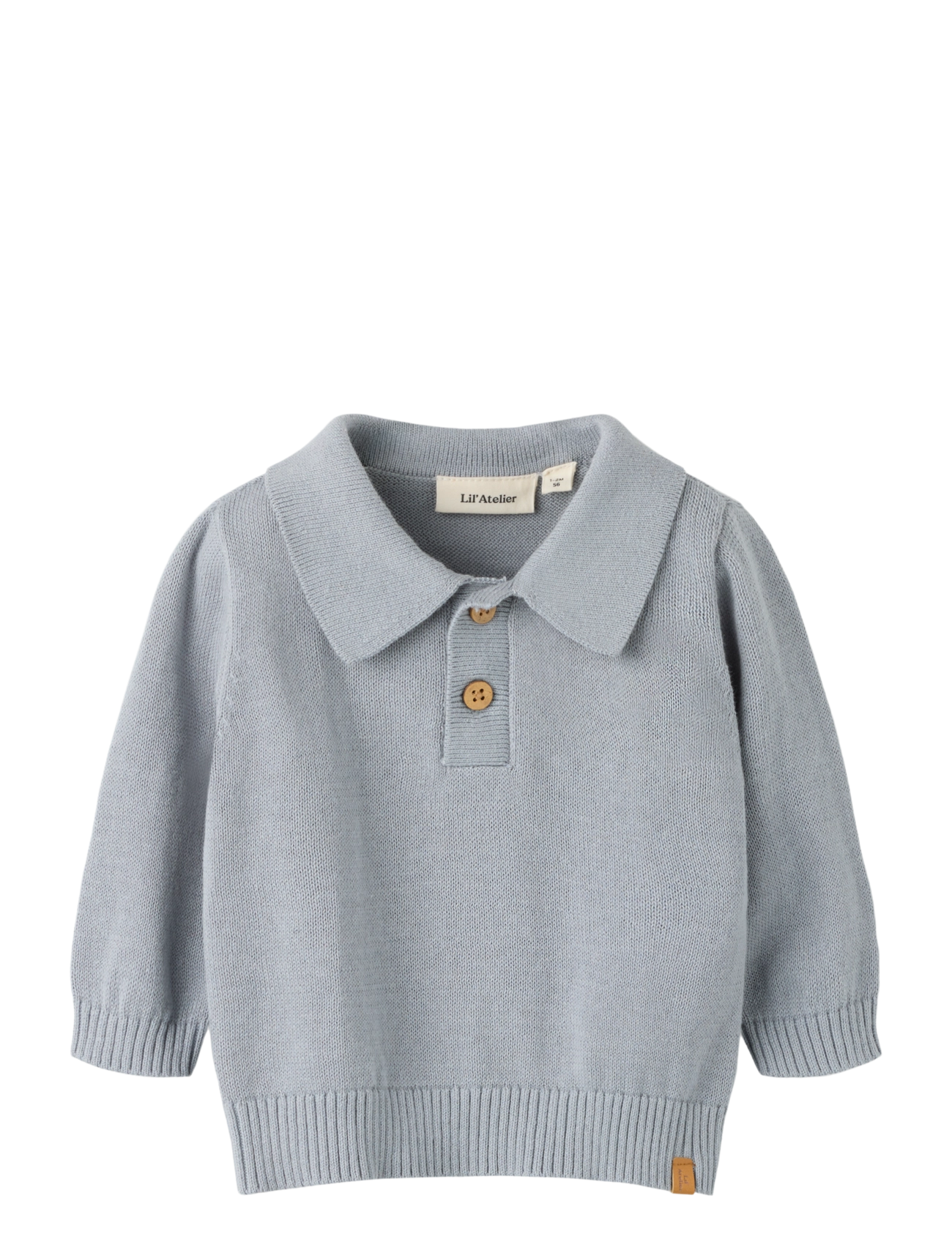 Lil'Atelier NBMHITOS LOOSE LS POLO KNIT LIL - Baby 44-92 - SLEET / blue