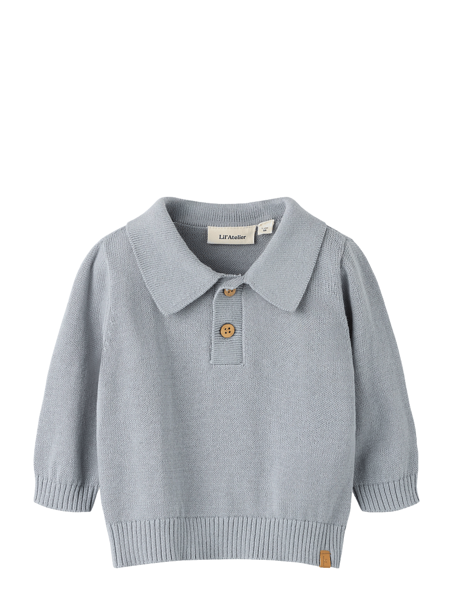 Lil'Atelier - NBMHITOS LOOSE LS POLO KNIT LIL - langärmelig poloshirt - sleet - 0