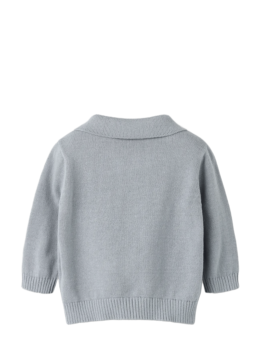 Lil'Atelier - NBMHITOS LOOSE LS POLO KNIT LIL - langärmelig poloshirt - sleet - 1