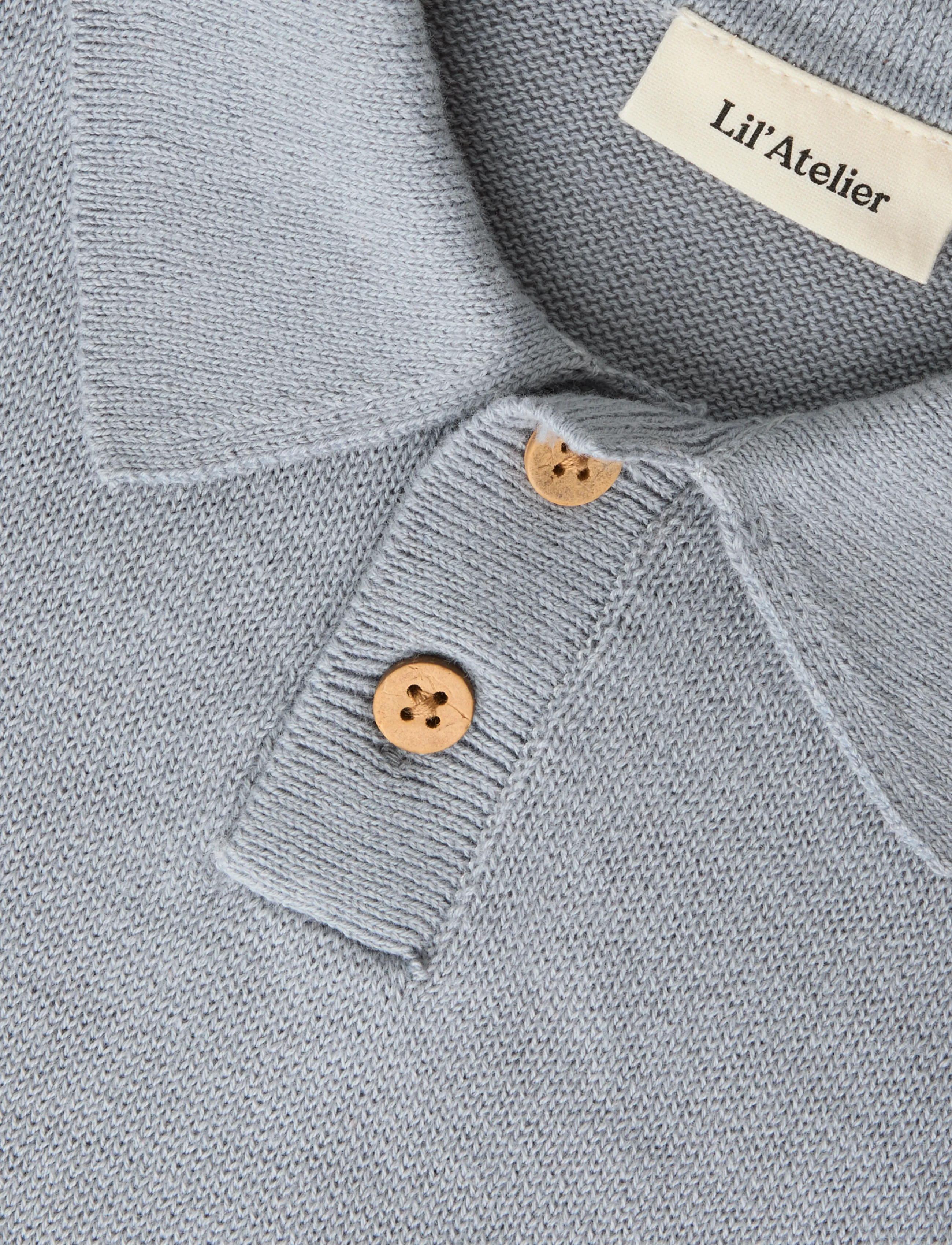 Lil'Atelier - NBMHITOS LOOSE LS POLO KNIT LIL - langärmelig poloshirt - sleet - 2