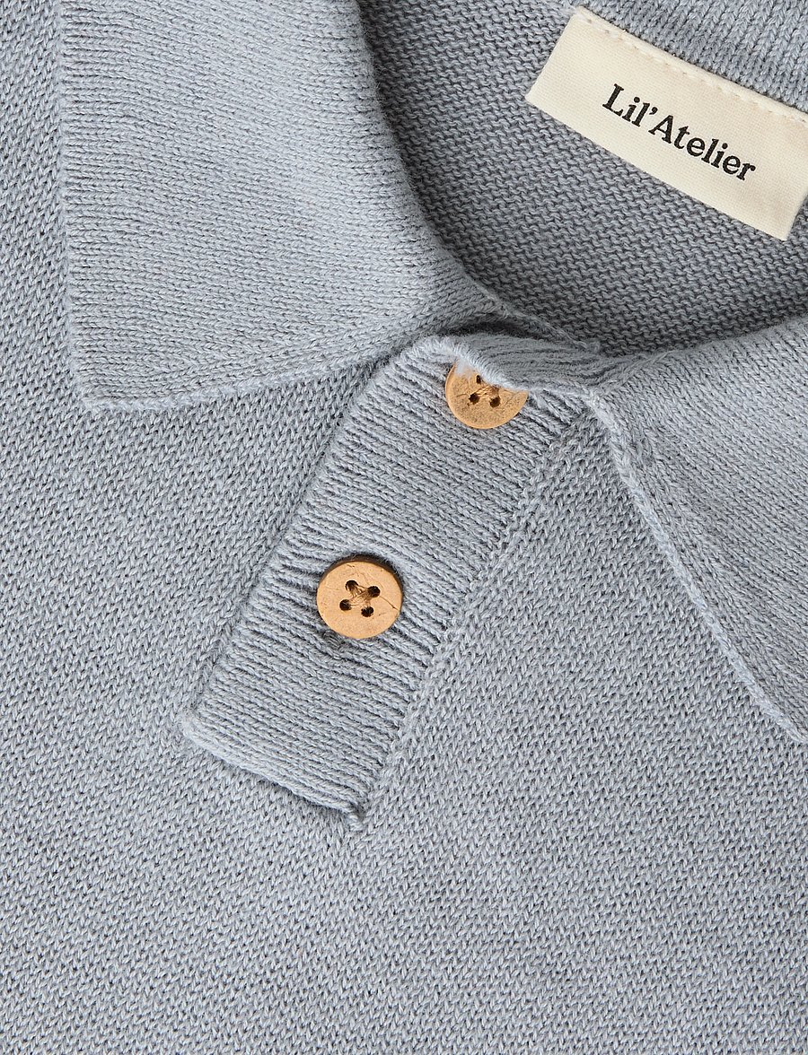 Lil'Atelier - NBMHITOS LOOSE LS POLO KNIT LIL - langärmelig poloshirt - sleet - 2