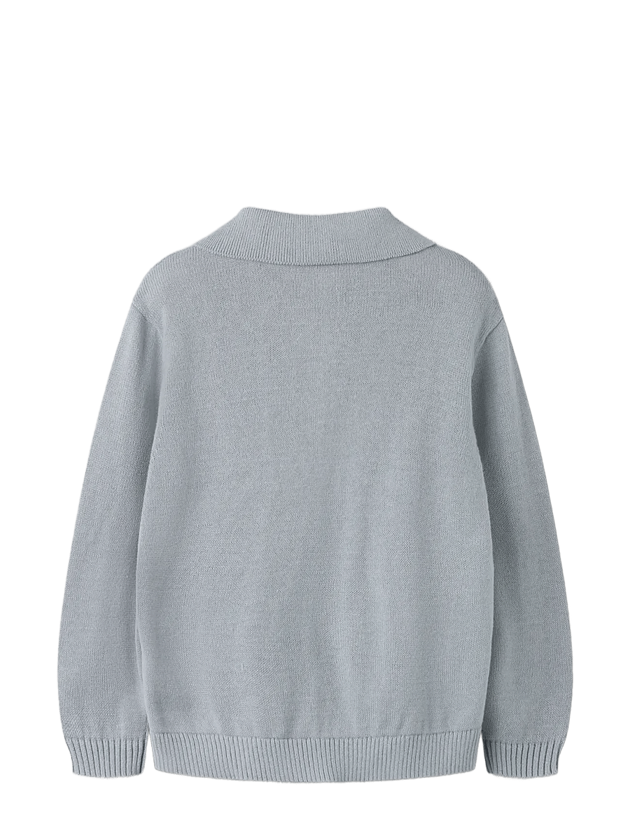 Lil'Atelier - NMMHITOS LOOSE LS POLO KNIT LIL - langærmede poloer - sleet - 1