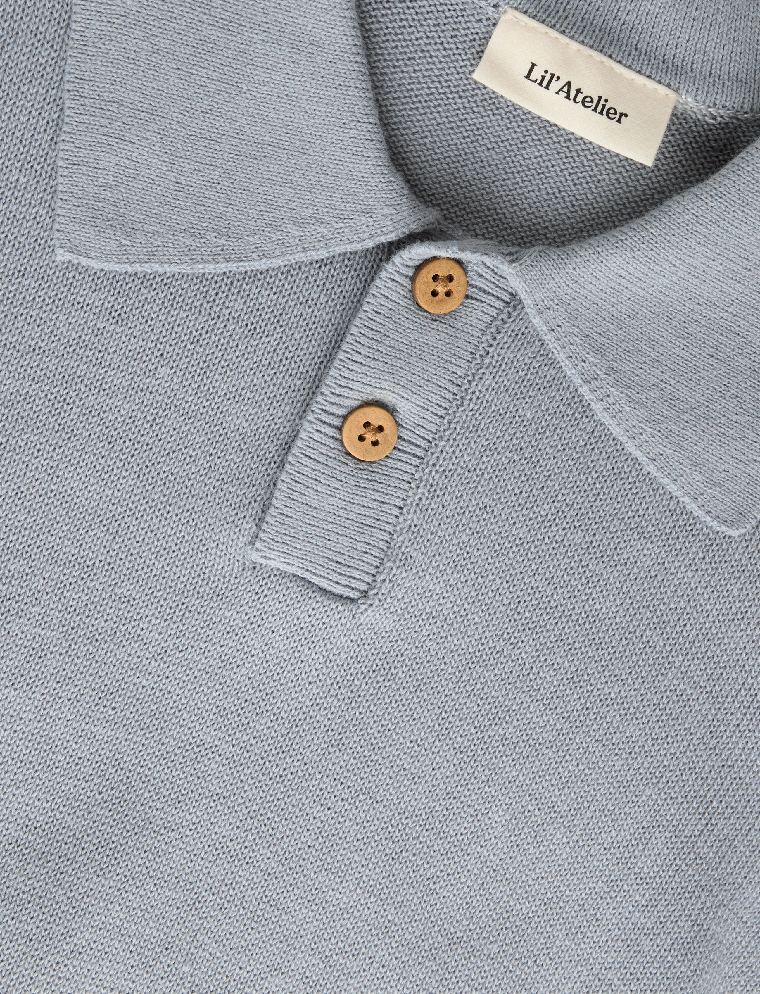 Lil'Atelier - NMMHITOS LOOSE LS POLO KNIT LIL - langærmede poloer - sleet - 2