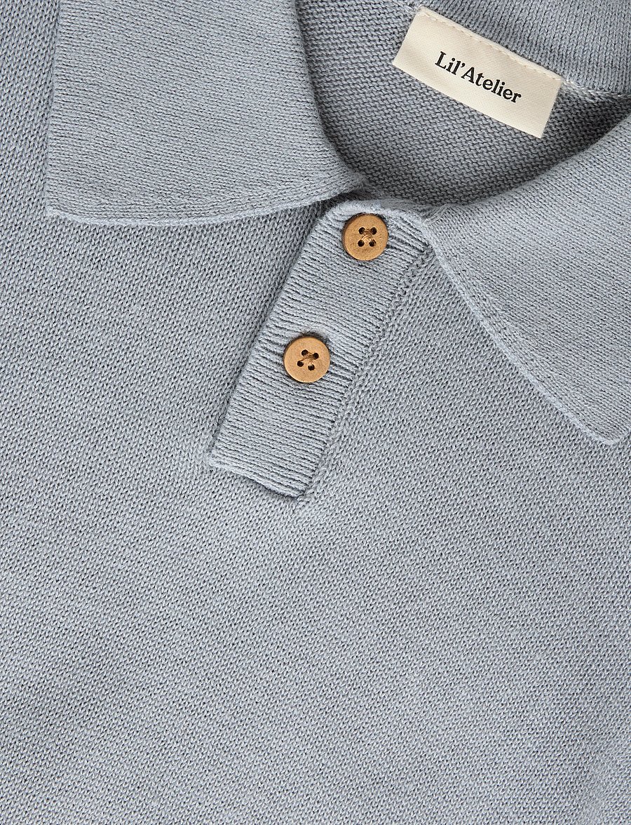 Lil'Atelier - NMMHITOS LOOSE LS POLO KNIT LIL - langærmede poloer - sleet - 2