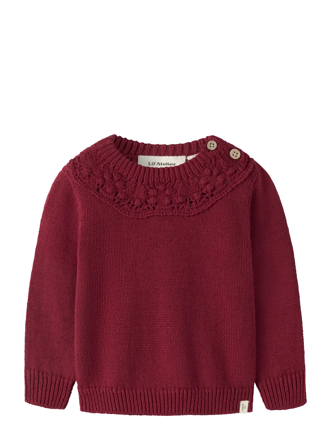 Lil'Atelier NBFREVA LS LOOSE KNIT LIL - Tøj - BIKING RED / burgundy