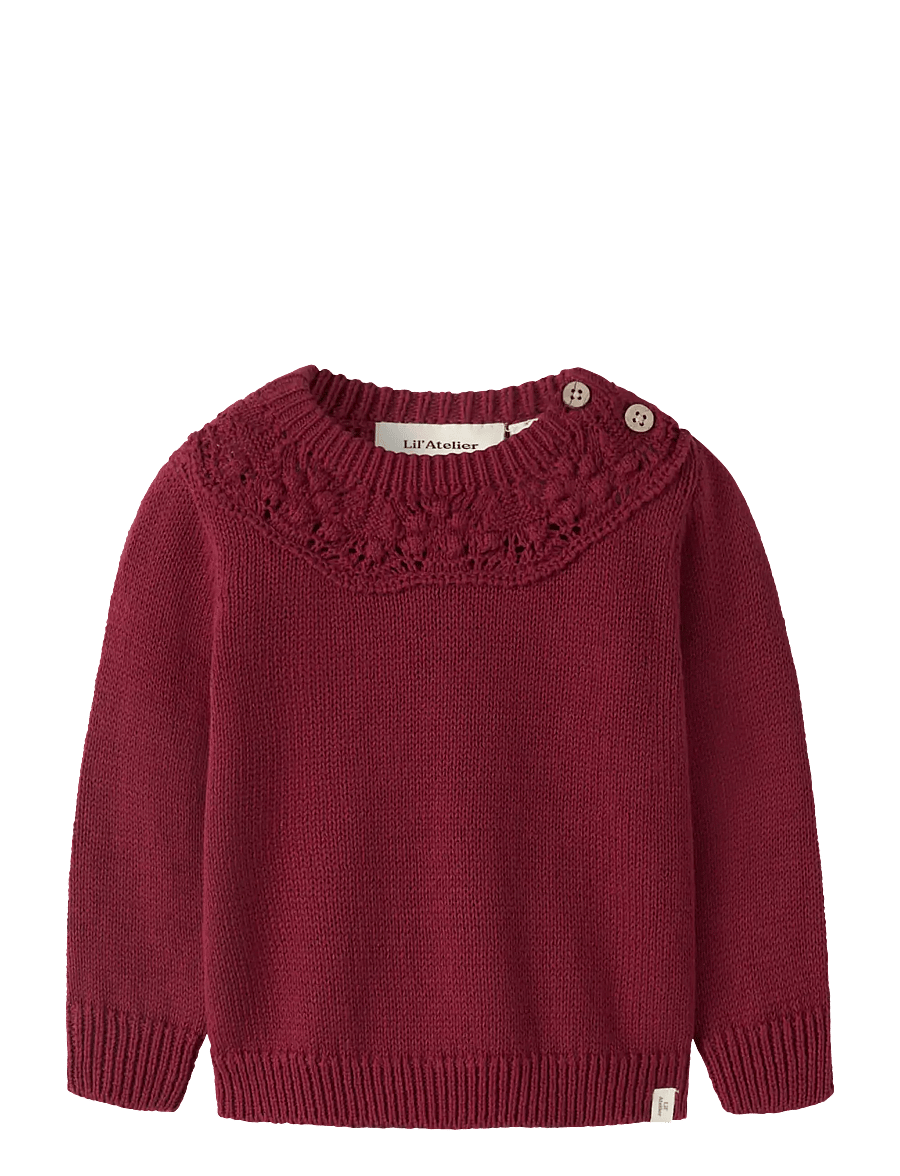 Lil'Atelier - NBFREVA LS LOOSE KNIT LIL - biking red - 0