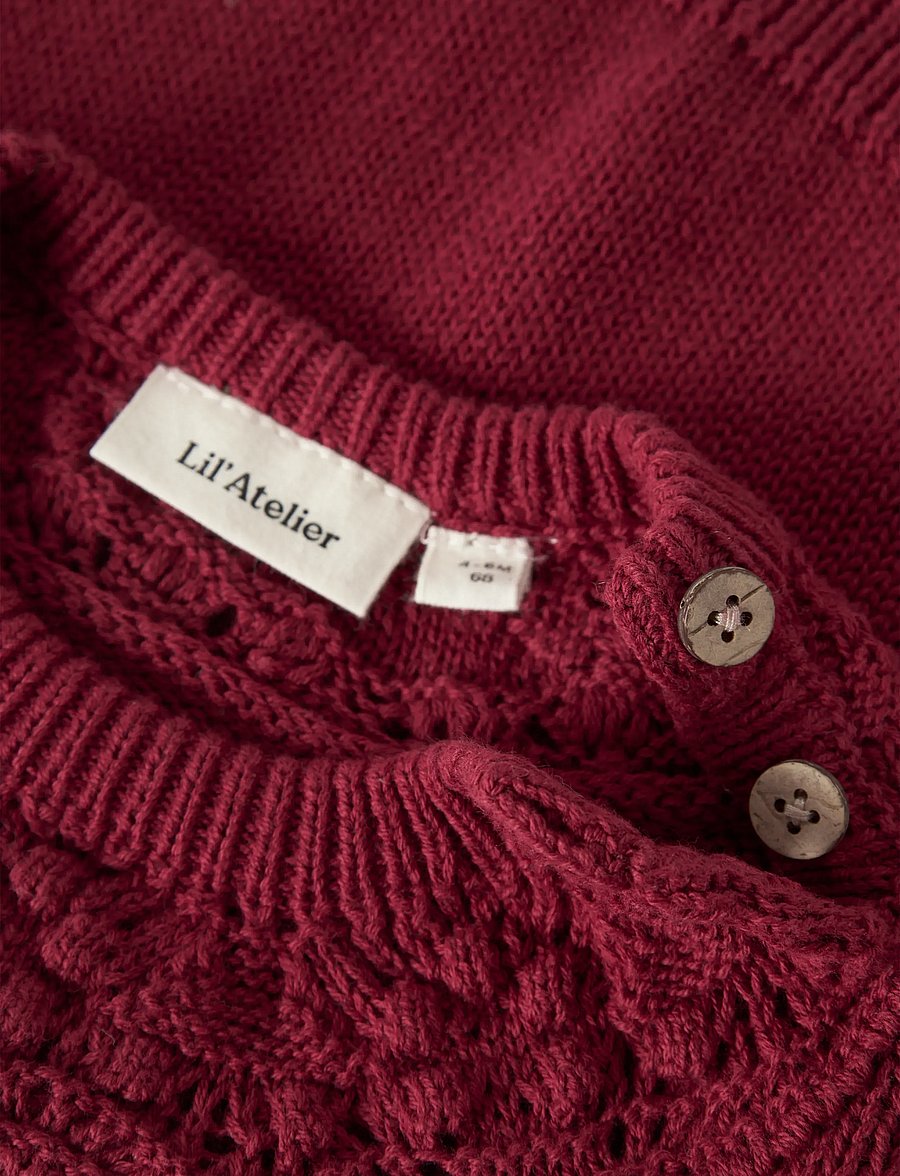 Lil'Atelier - NBFREVA LS LOOSE KNIT LIL - biking red - 2