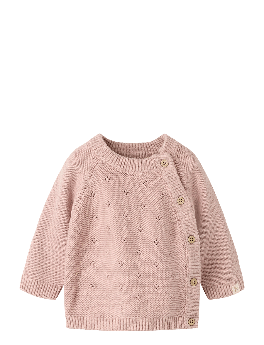 Lil'Atelier - NBNLAGUNA LS WRAP KNIT LIL - cardigans - adobe rose - 0