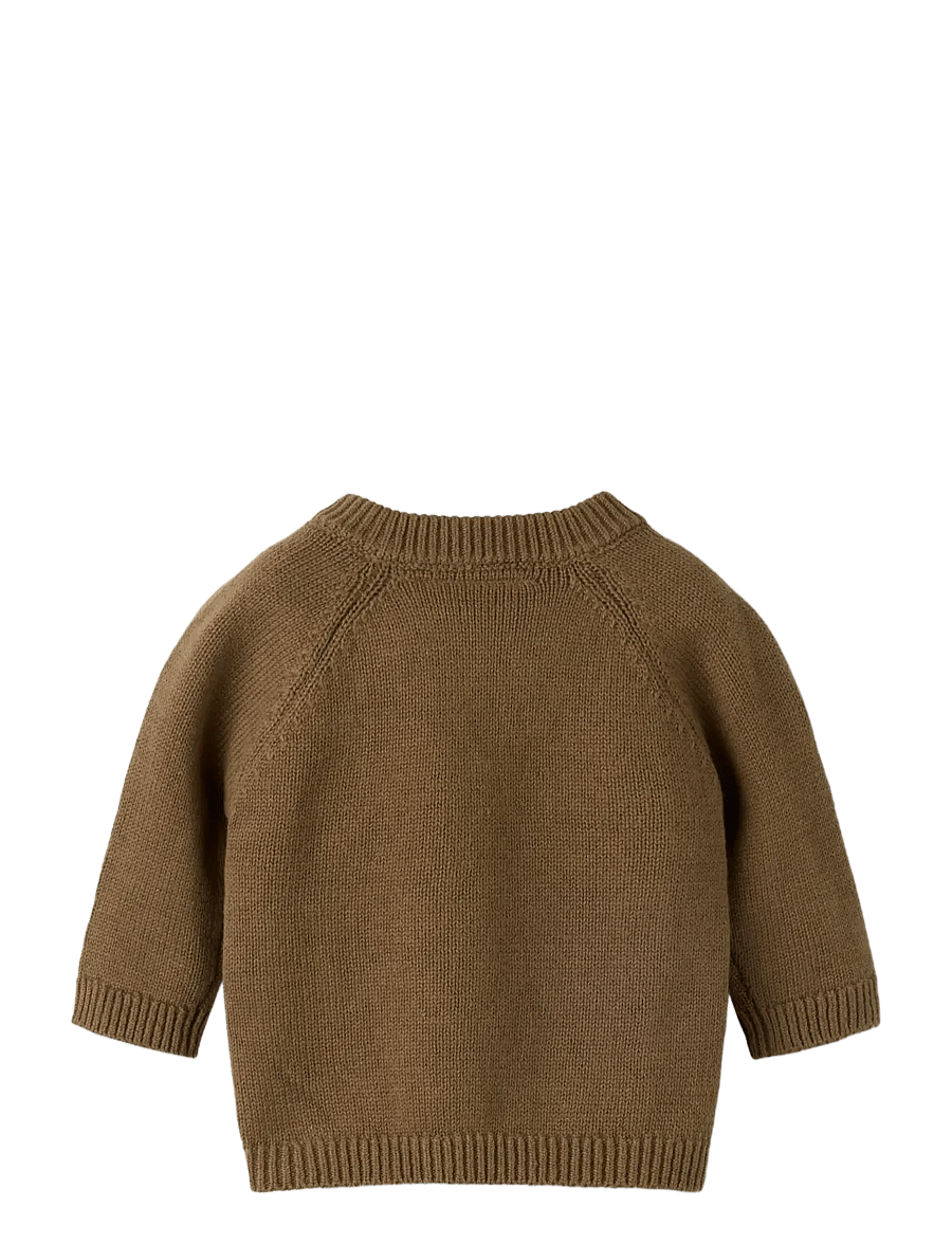 Lil'Atelier - NBNLAGUNA LS WRAP KNIT LIL - cardigans - teak - 1