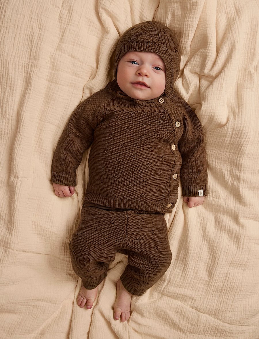 Lil'Atelier - NBNLAGUNA LS WRAP KNIT LIL - cardigans - teak - 2