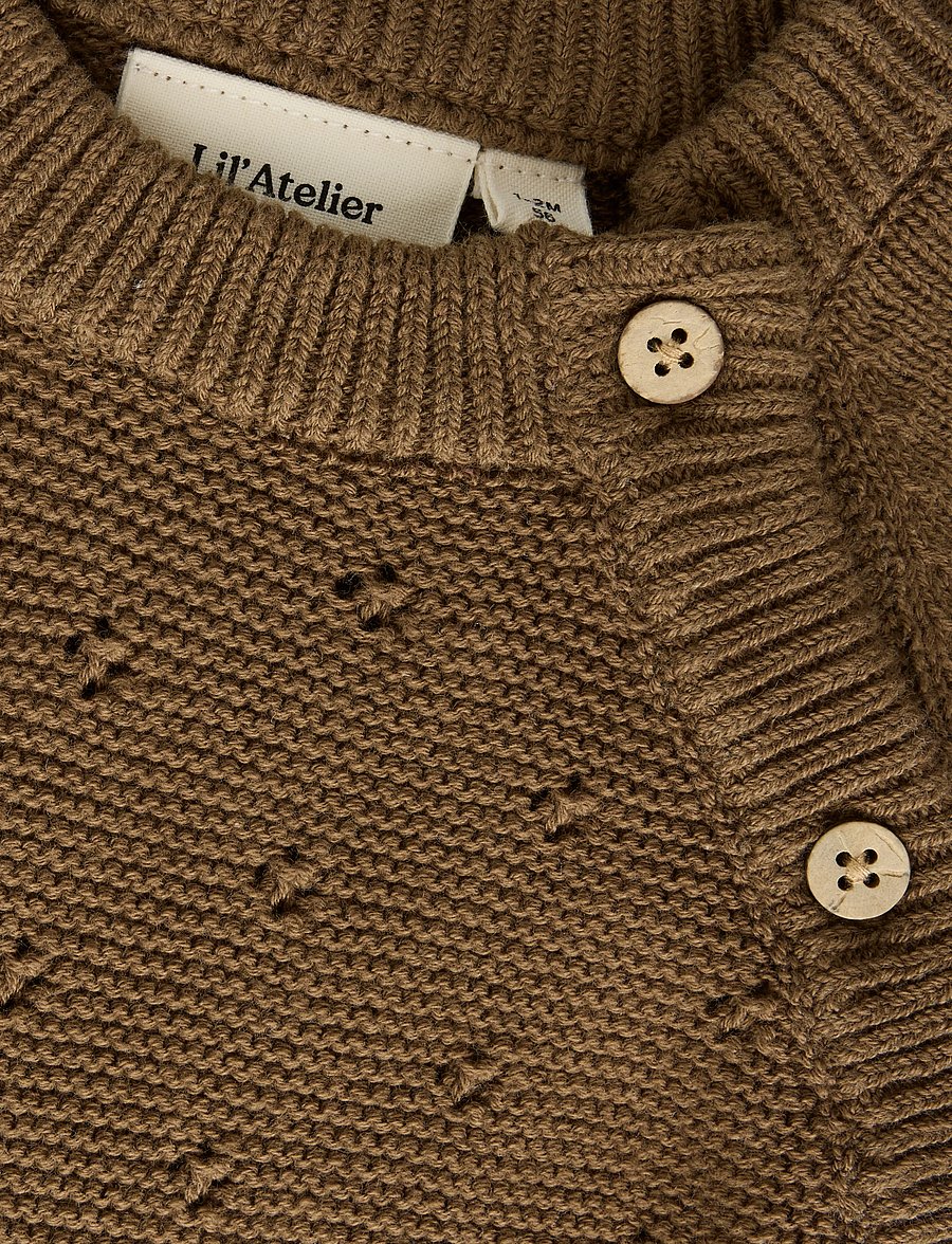 Lil'Atelier - NBNLAGUNA LS WRAP KNIT LIL - cardigans - teak - 3