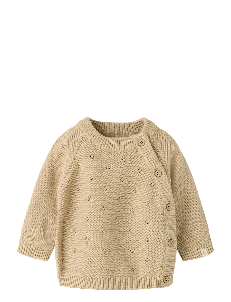 Lil'Atelier - NBNLAGUNA LS WRAP KNIT LIL - cardigans - white pepper - 0