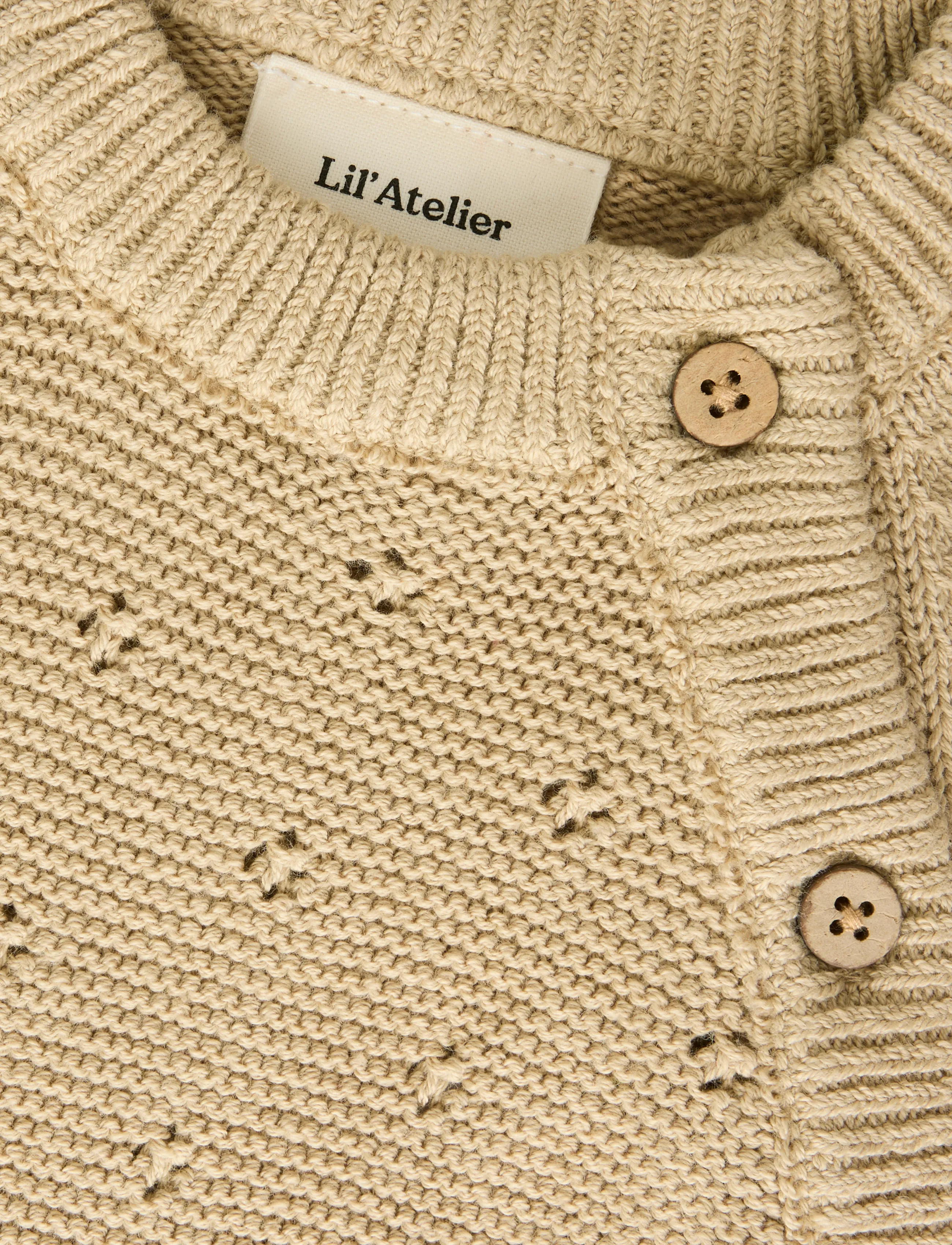 Lil'Atelier - NBNLAGUNA LS WRAP KNIT LIL - cardigans - white pepper - 4