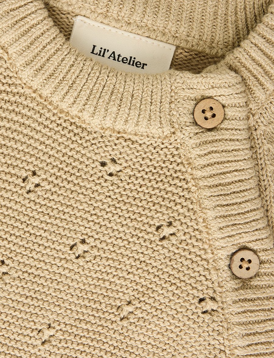 Lil'Atelier - NBNLAGUNA LS WRAP KNIT LIL - cardigans - white pepper - 4