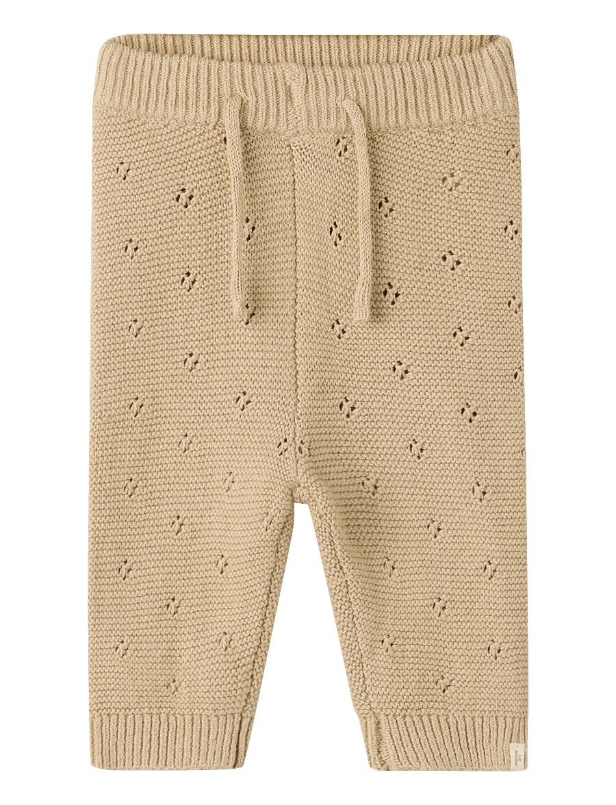 Lil'Atelier - NBNLAGUNA KNIT PANT LIL - babyhosen - white pepper - 0
