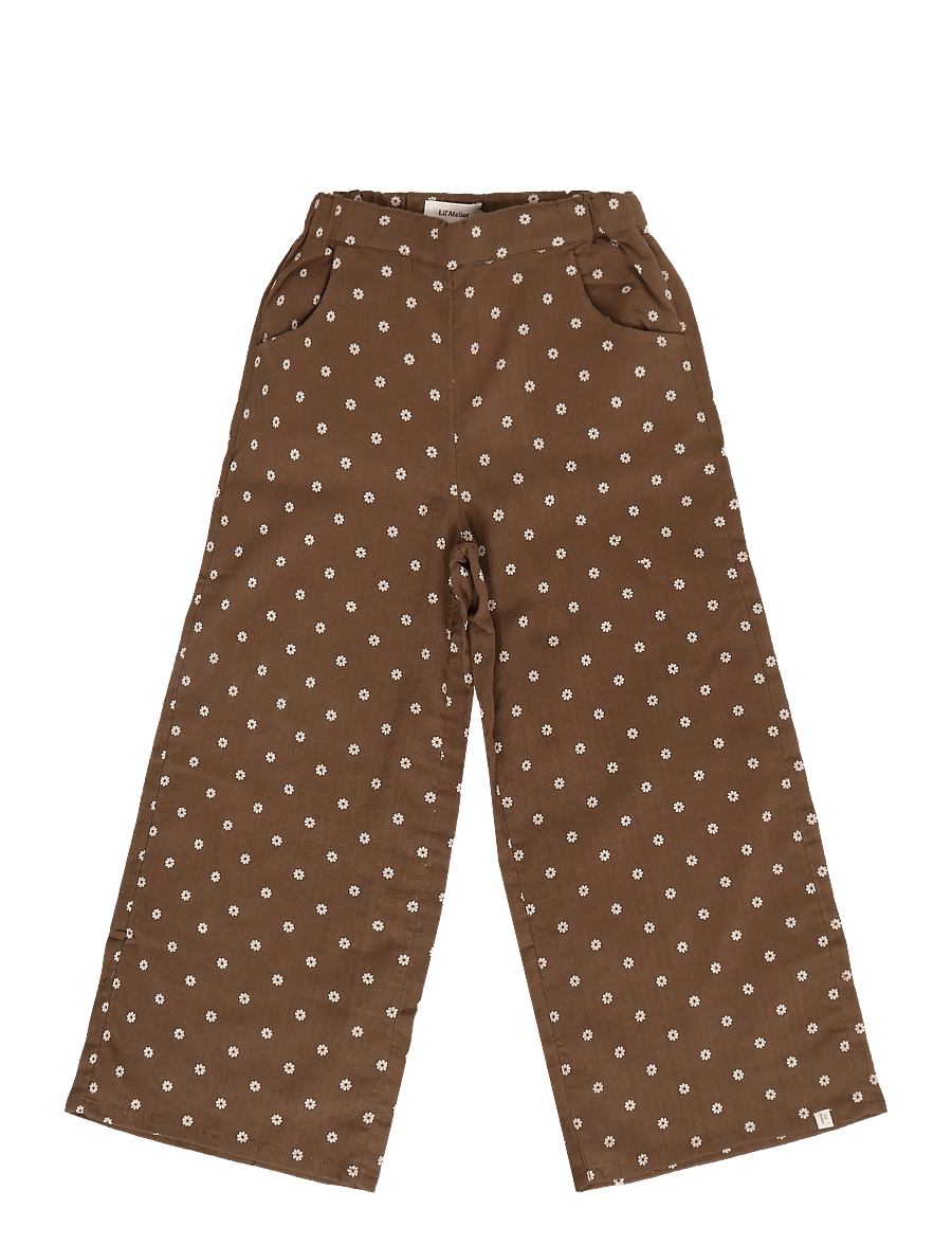 Lil'Atelier - NMFHULLA WIDE PANT LIL - beebipüksid - teak - 0