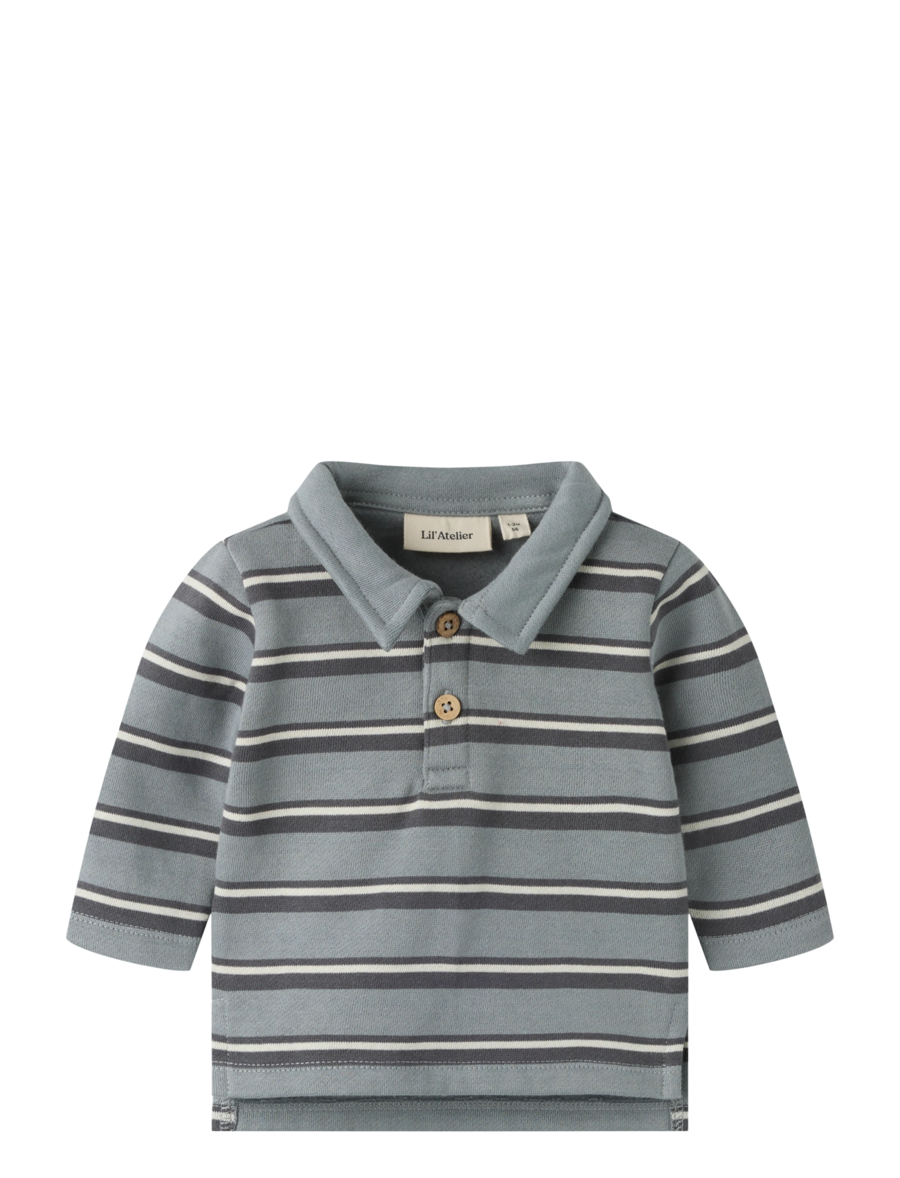 Lil'Atelier NBMKILANO RIS LS LOOSE POLO BRU LIL - Langärmelig poloshirt - MONUMENT / grey