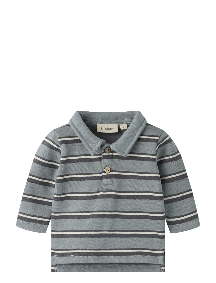 Lil'Atelier - NBMKILANO RIS LS LOOSE POLO BRU LIL - langärmelig poloshirt - monument - 0