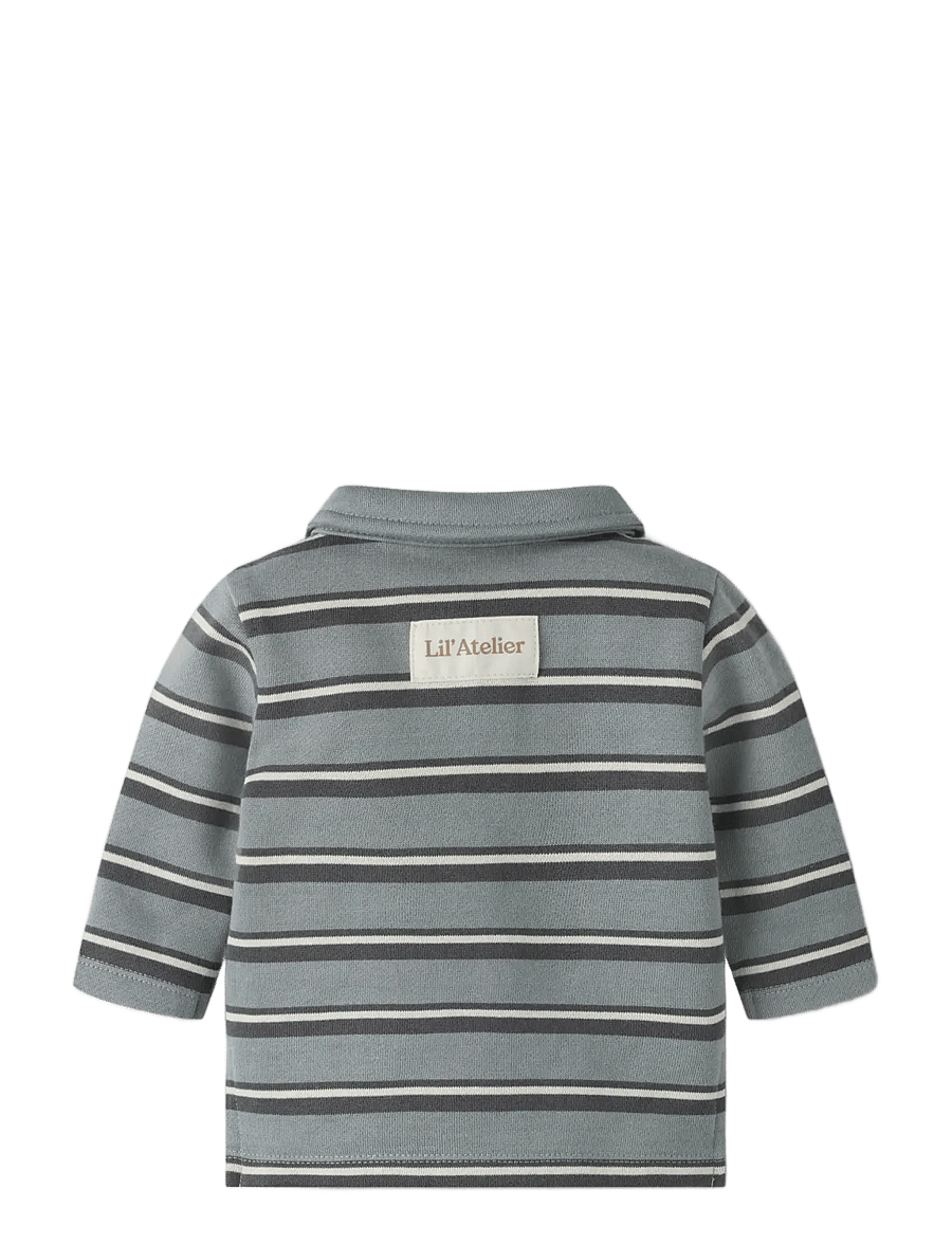 Lil'Atelier - NBMKILANO RIS LS LOOSE POLO BRU LIL - langärmelig poloshirt - monument - 1