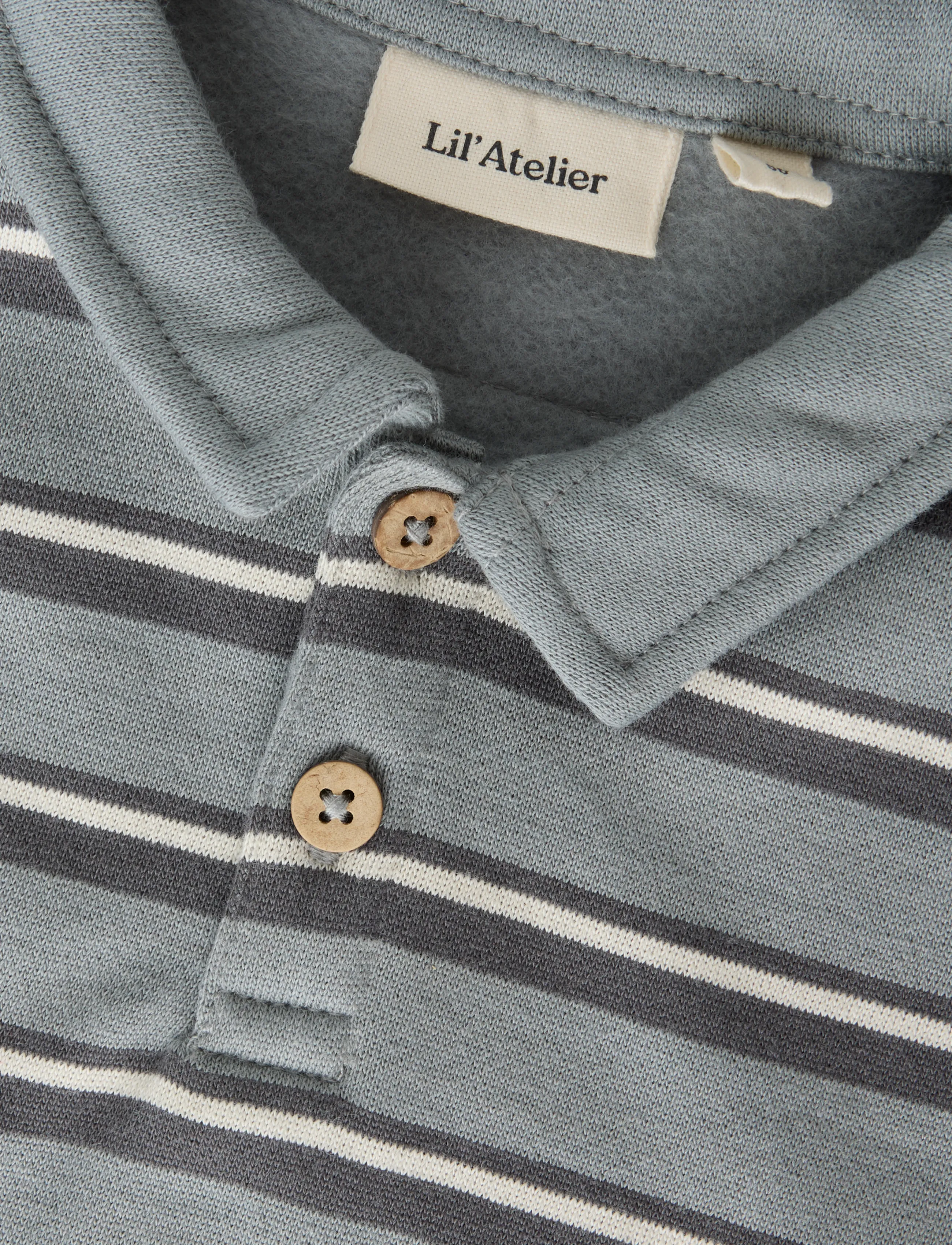 Lil'Atelier - NBMKILANO RIS LS LOOSE POLO BRU LIL - langärmelig poloshirt - monument - 2