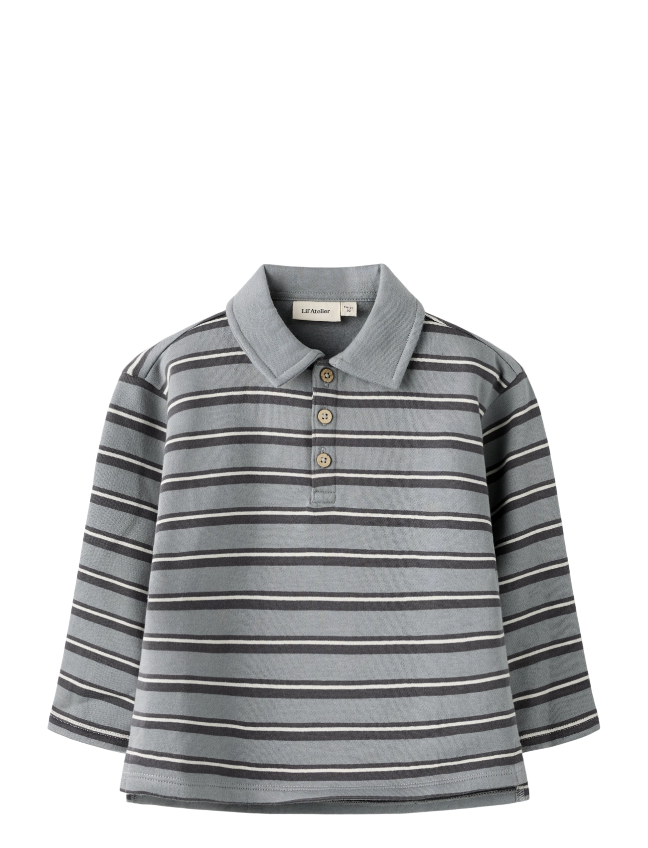 Lil'Atelier NMMKILANO RIA LS LOOSE POLO BRU LIL - Langärmelig poloshirt - MONUMENT / grey