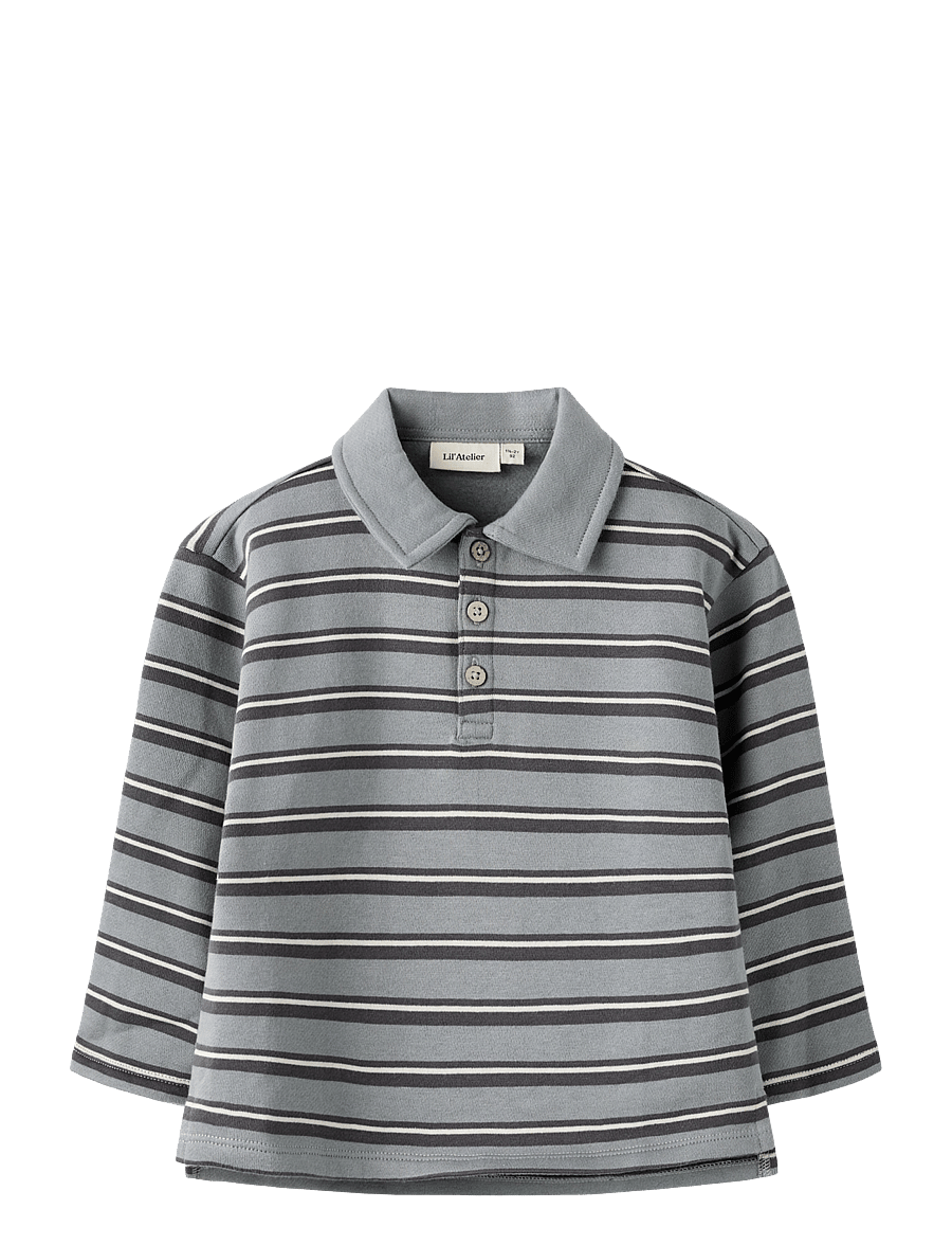 Lil'Atelier - NMMKILANO RIA LS LOOSE POLO BRU LIL - langärmelig poloshirt - monument - 0