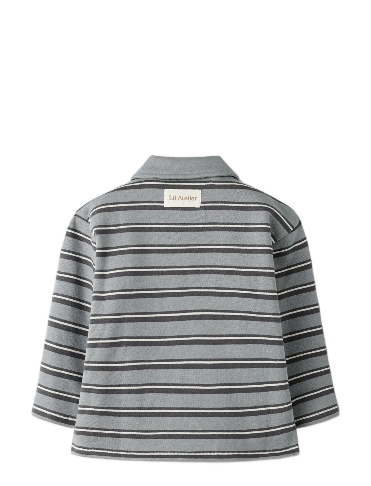 Lil'Atelier - NMMKILANO RIA LS LOOSE POLO BRU LIL - langärmelig poloshirt - monument - 1