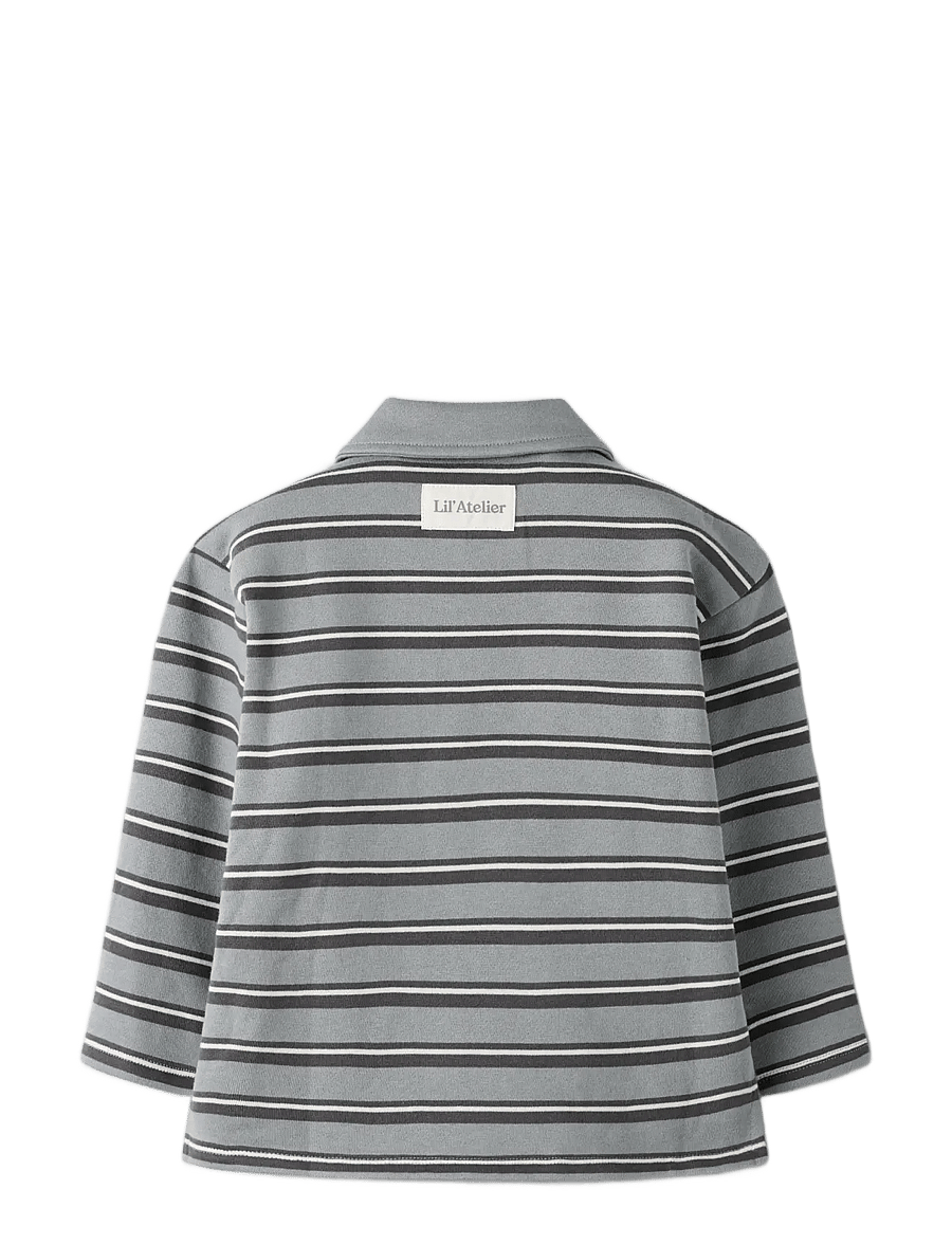 Lil'Atelier - NMMKILANO RIA LS LOOSE POLO BRU LIL - langärmelig poloshirt - monument - 1