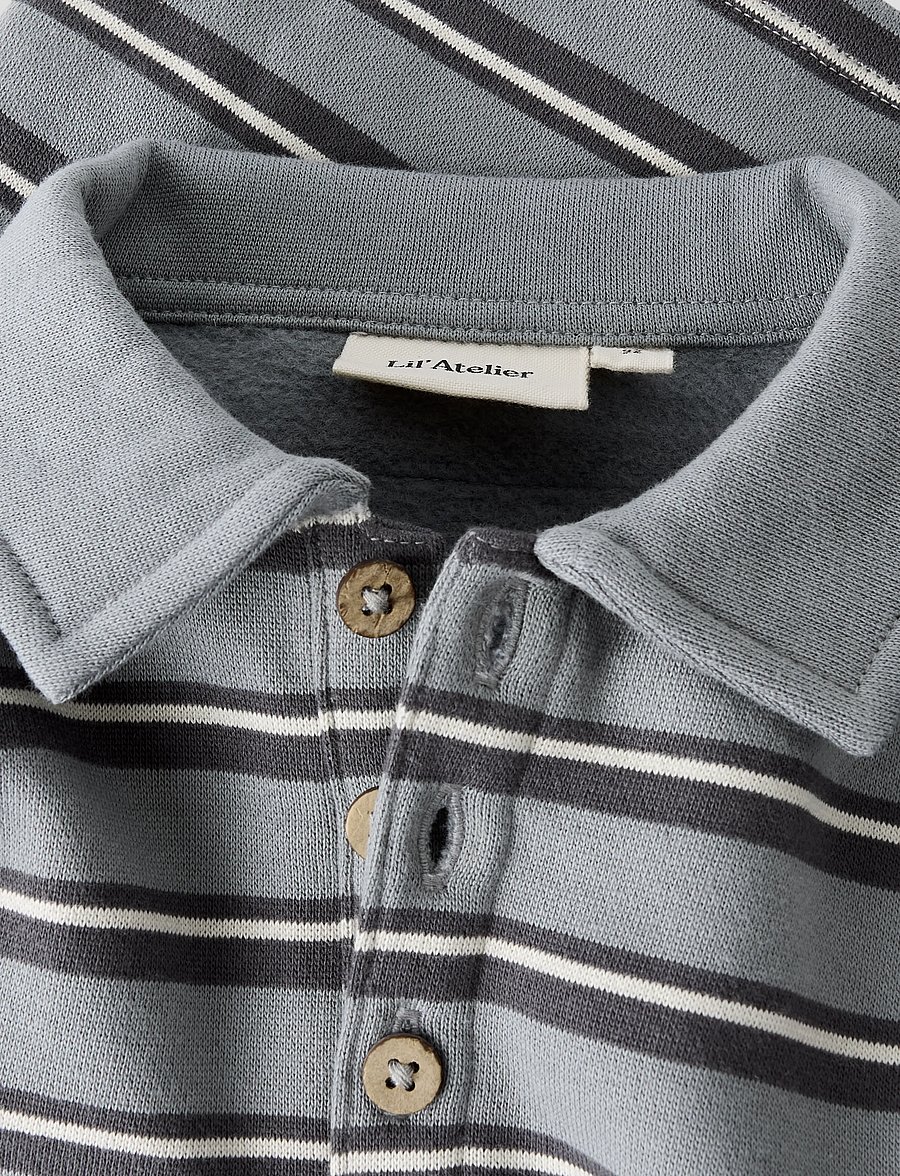 Lil'Atelier - NMMKILANO RIA LS LOOSE POLO BRU LIL - langärmelig poloshirt - monument - 2