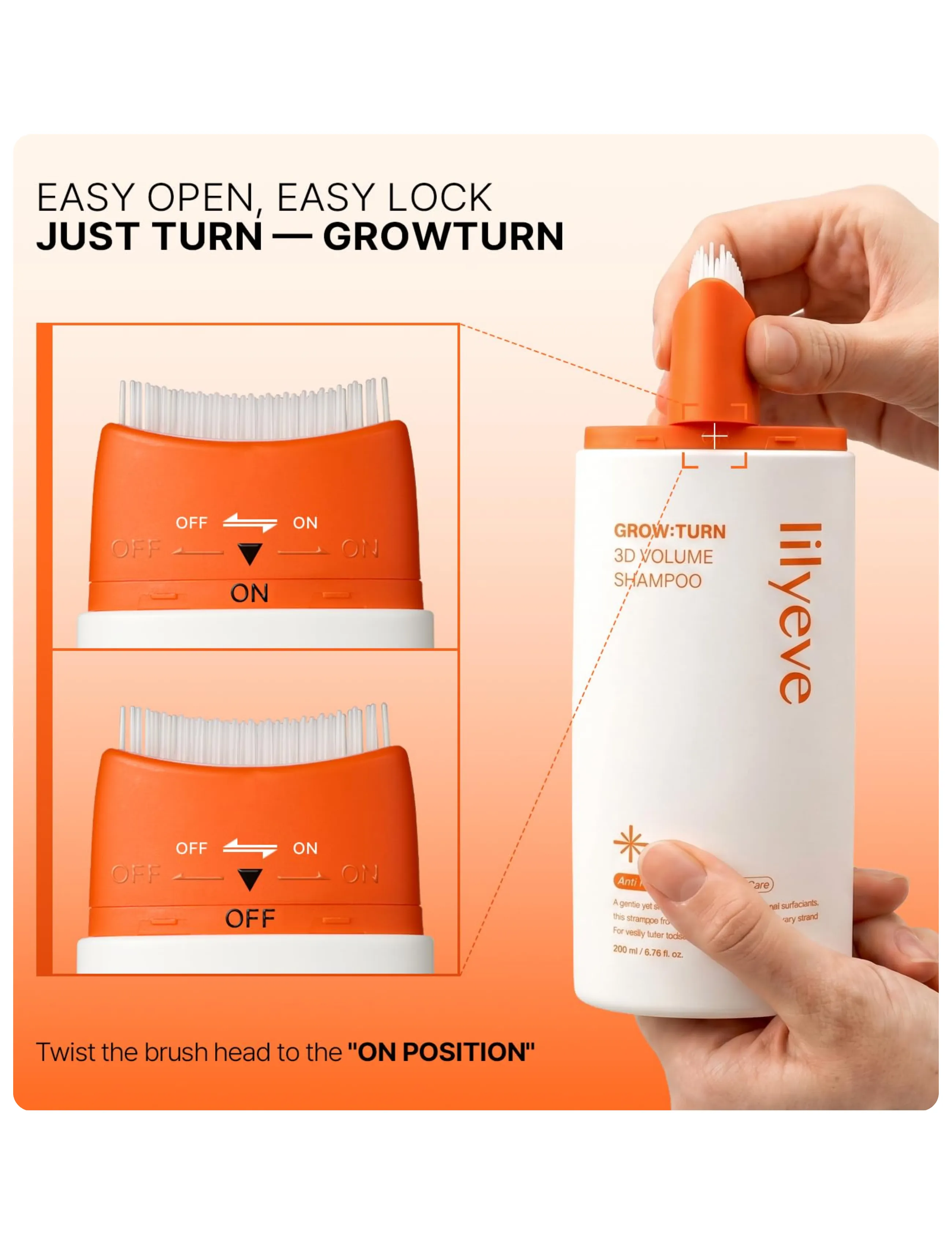 Lilyeve - Grow:Turn Exosome 3D Volume Brush Shampoo - scalp treatment - clear - 4