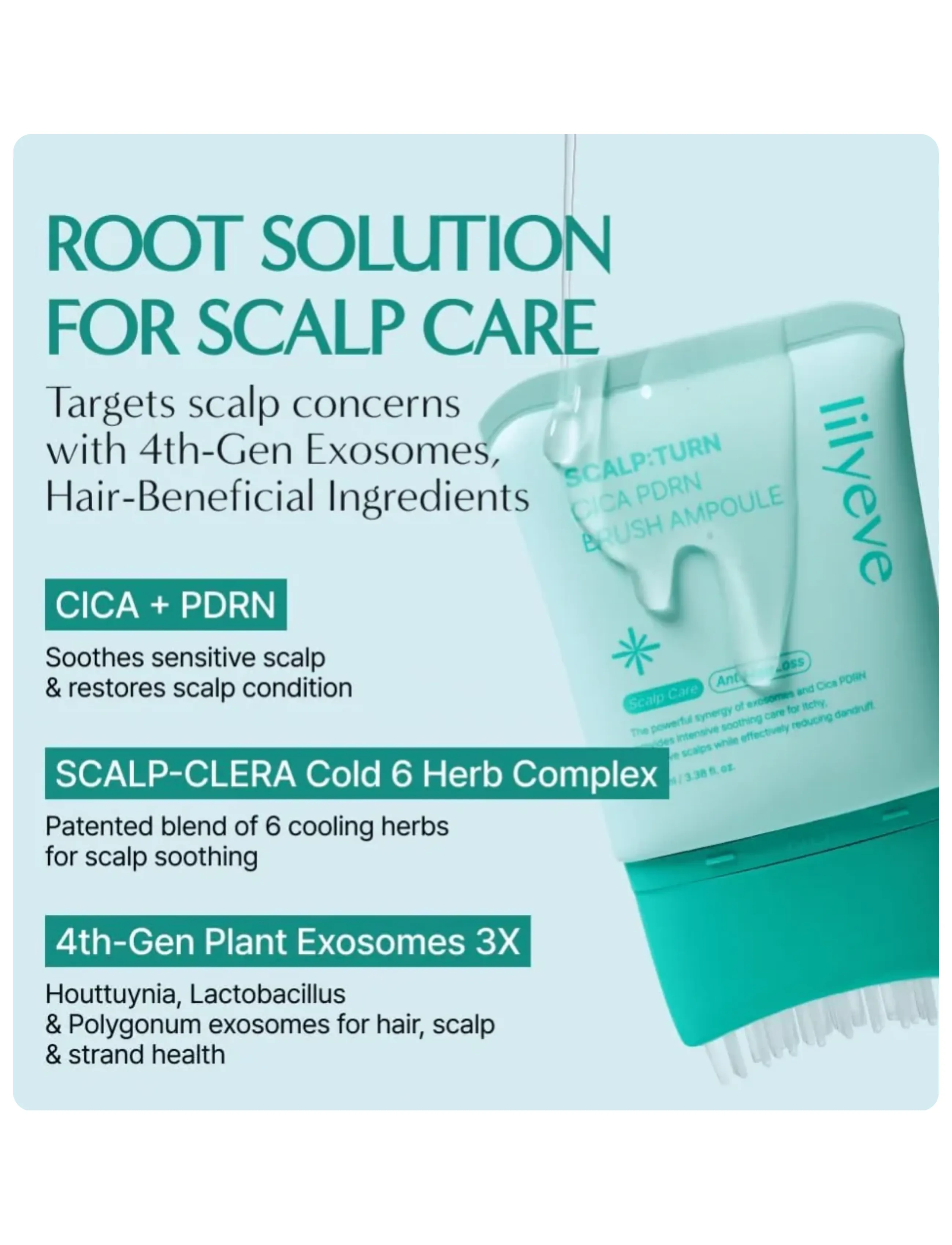 Lilyeve - Scalp:Turn Cica PDRN Brush Ampoule - scalp treatment - clear - 2